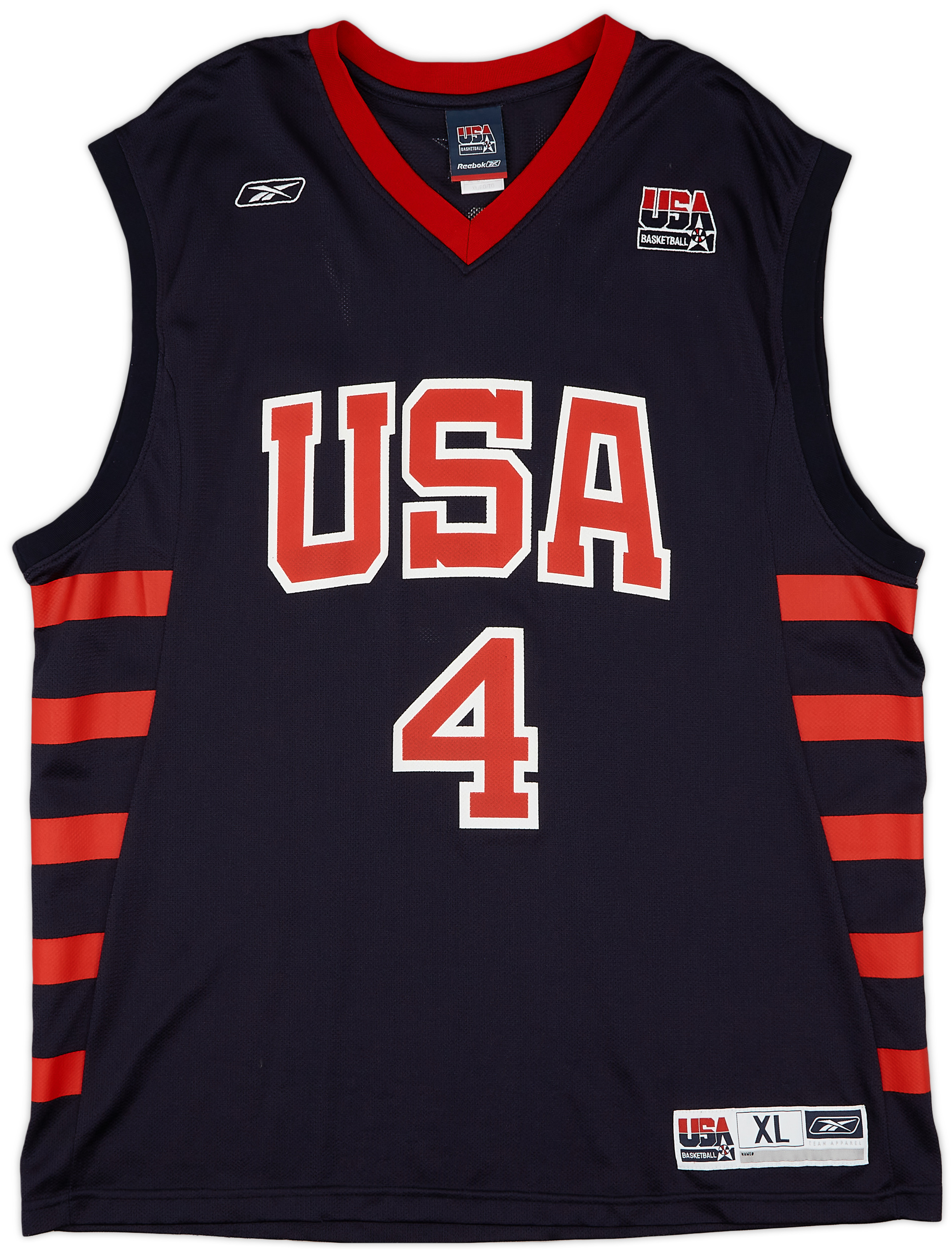 2004 USA Iverson #4 Reebok Away Jersey (Excellent) XL