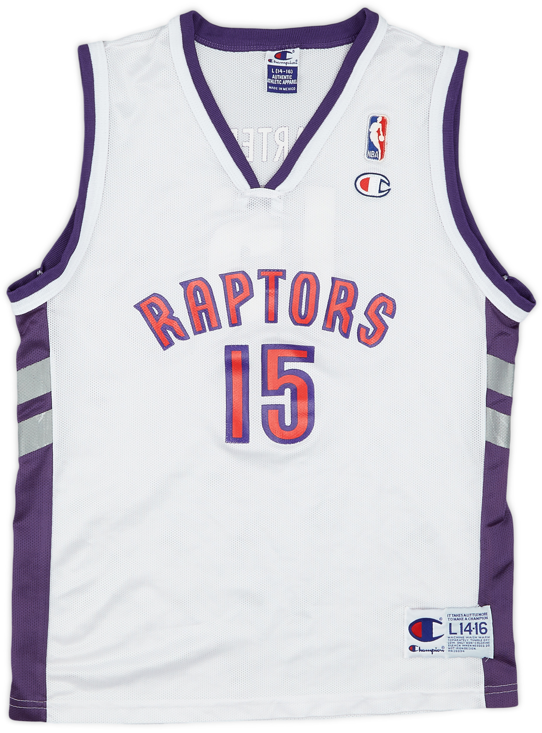 1999-02 Toronto Raptors Carter #15 Champion Home Jersey (Excellent) L.Kids