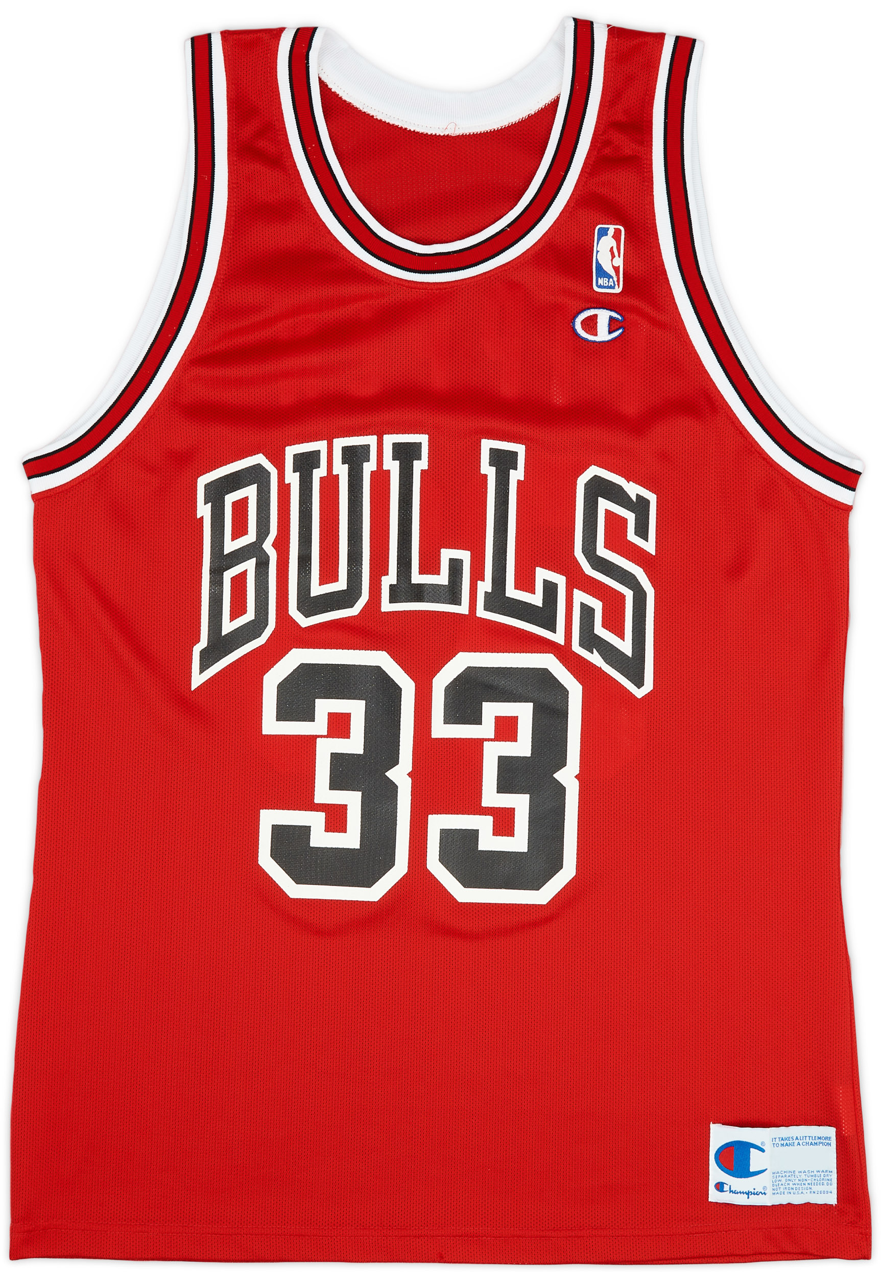 1991-95 Chicago Bulls Pippen #33 Champion Away Jersey (Excellent) L