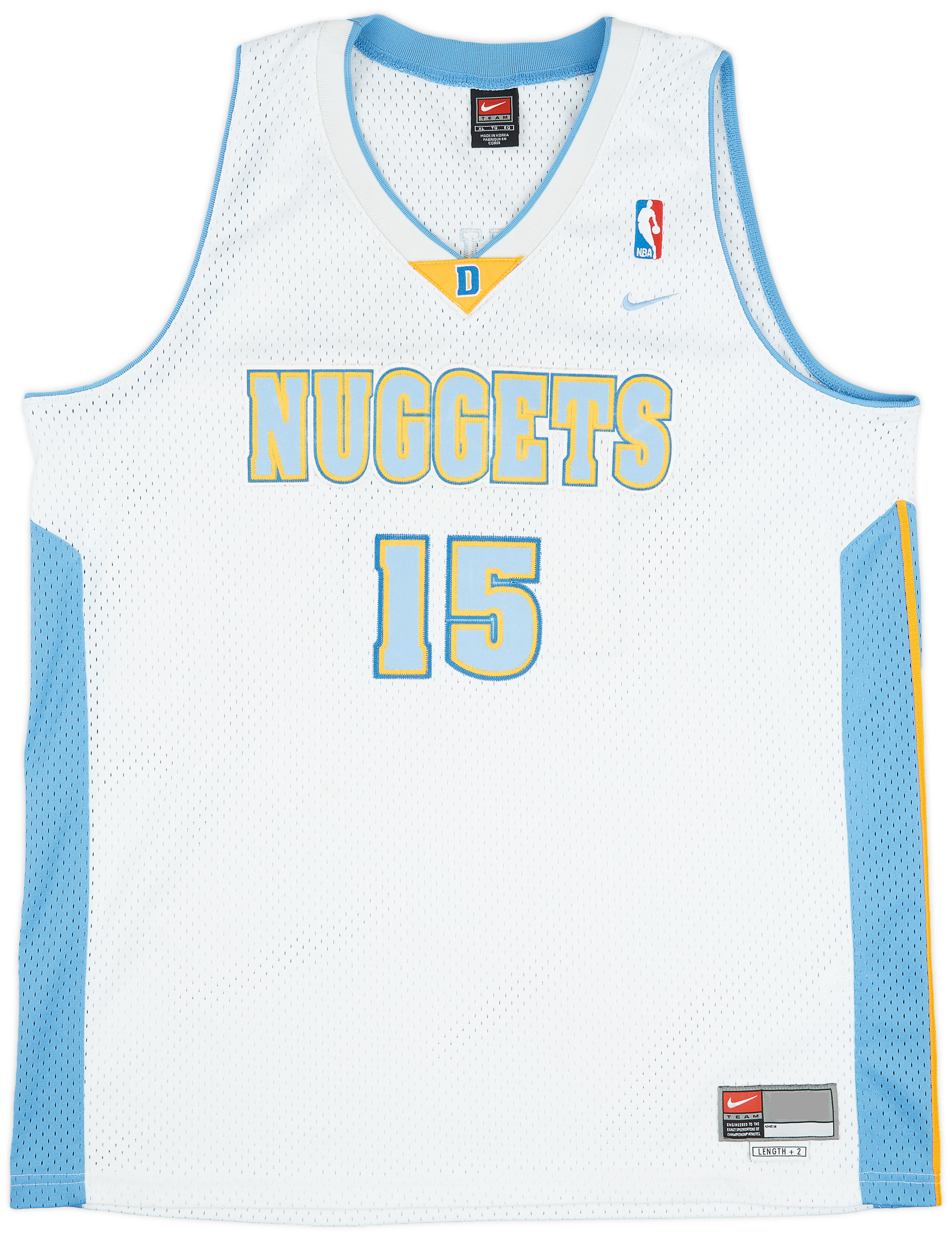 2003-04 Denver Nuggets Anthony #15 Nike Swingman Home Jersey (Very Good) XL