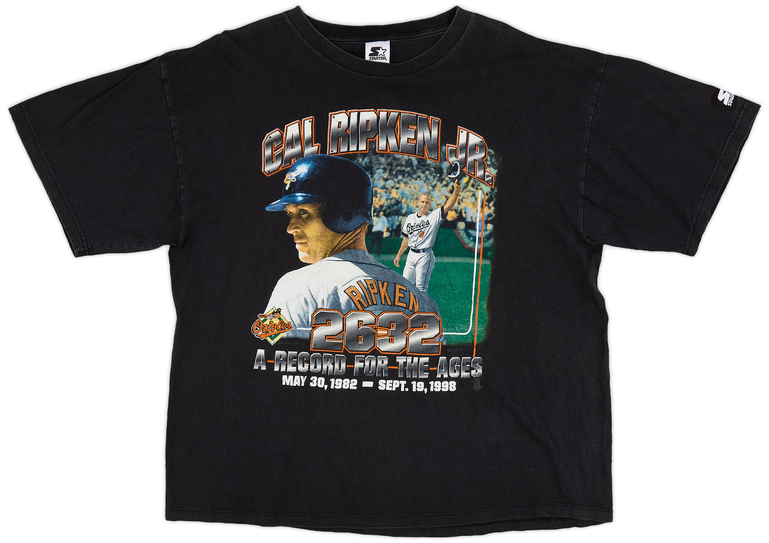 1998 Baltimore Orioles Cal Ripken Jr. Starter Graphic Tee (Very Good) XL