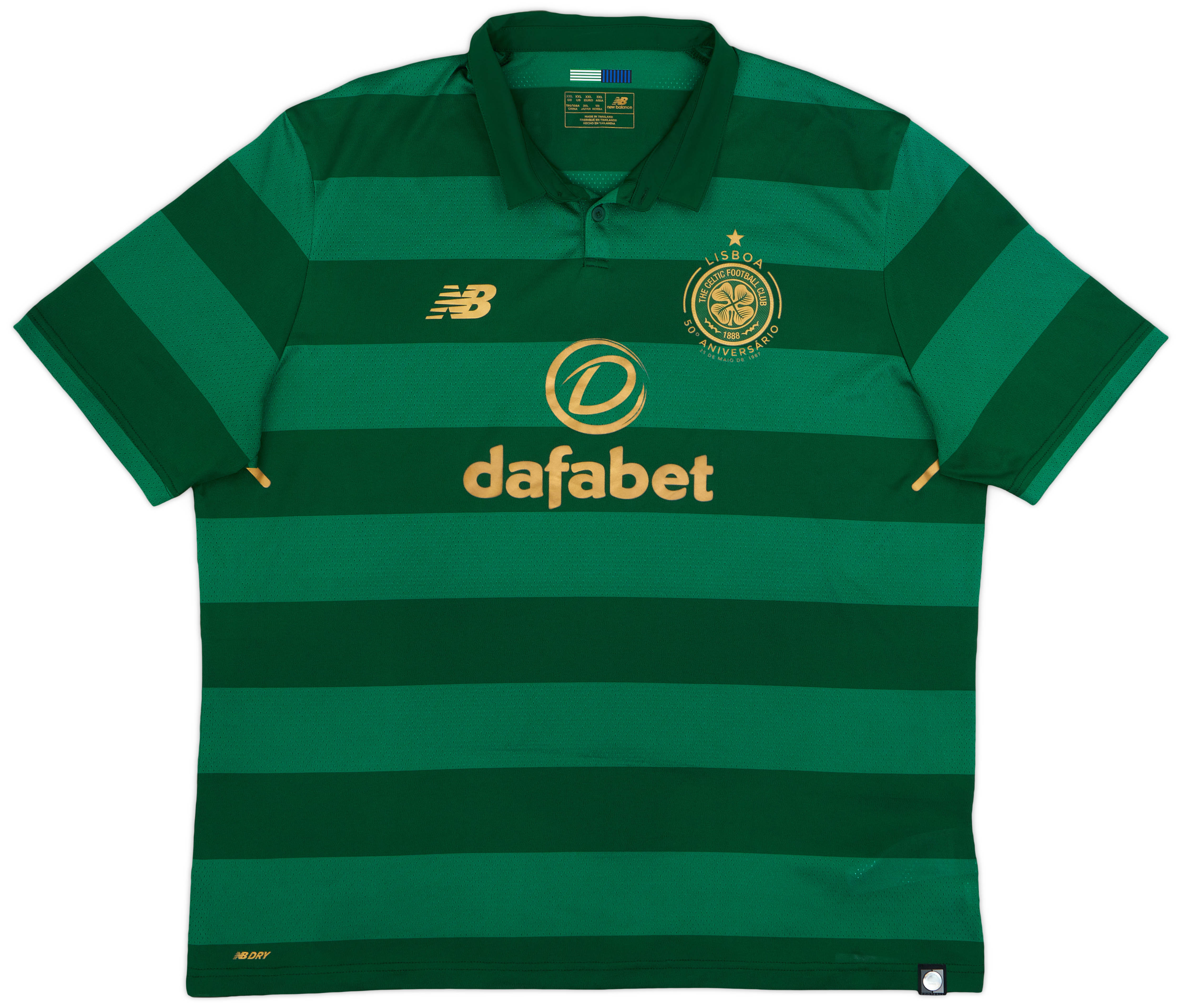2017-18 Celtic 'Lisbon Lions 50th Anniversary' Away Shirt - 8/10 - (XXL)