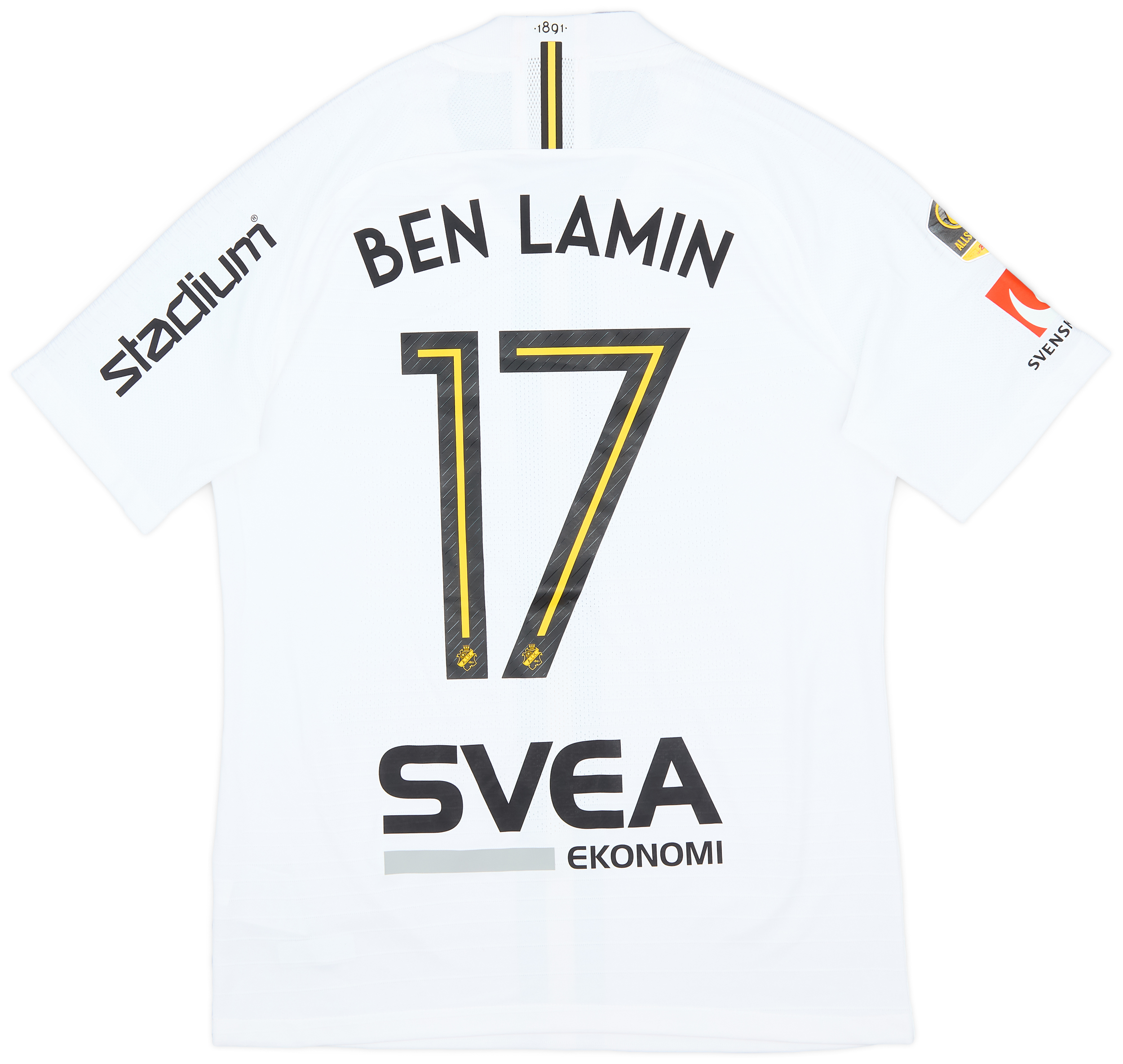 2019 AIK Match Issue Away Shirt Ben Lamin #17