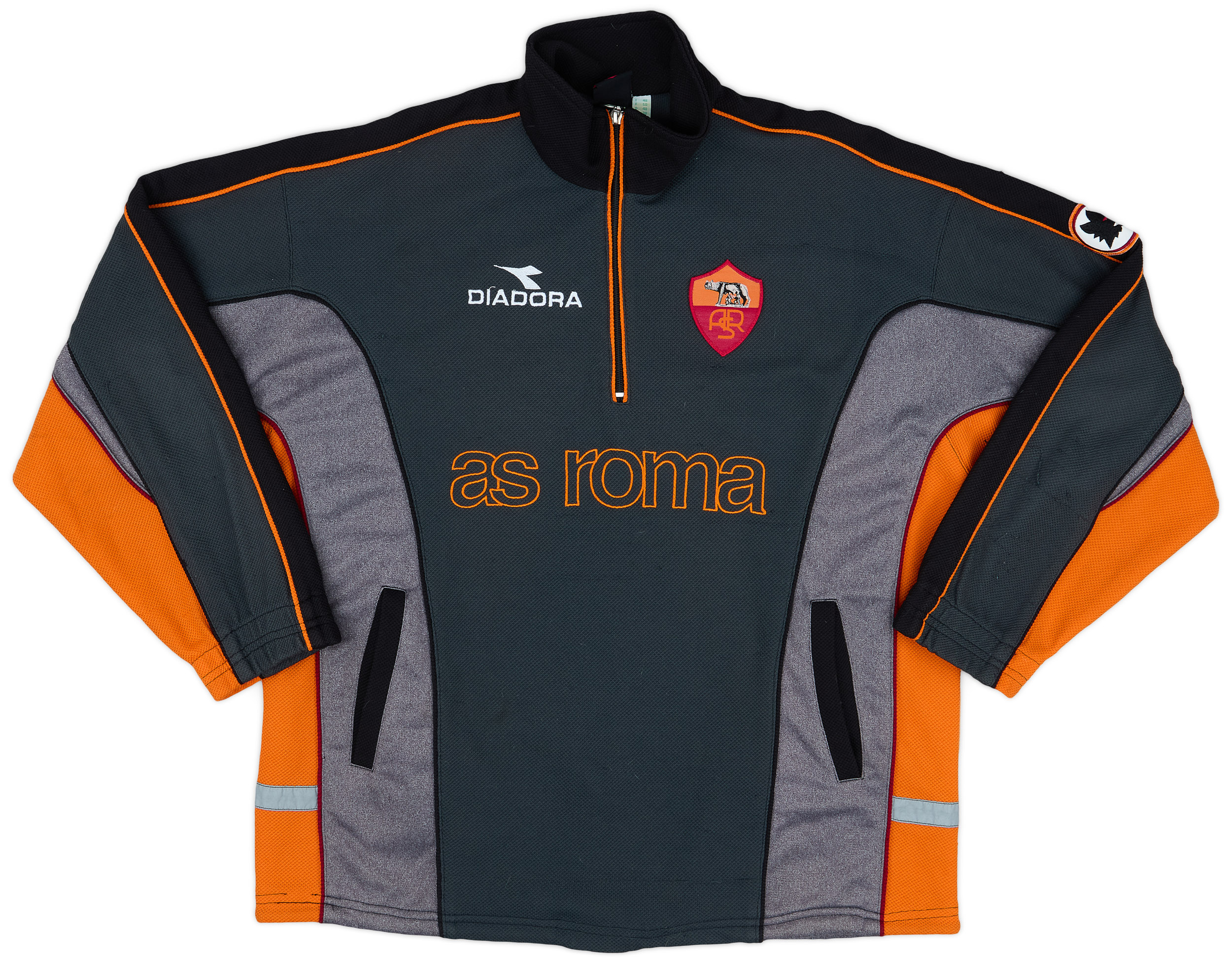 1998-99 Roma Diadora 1/4 Zip Sweat Top - 7/10 - (M) 1998-99 Roma Diadora 1/4 Zip Sweat Top - 7/10 - (M)