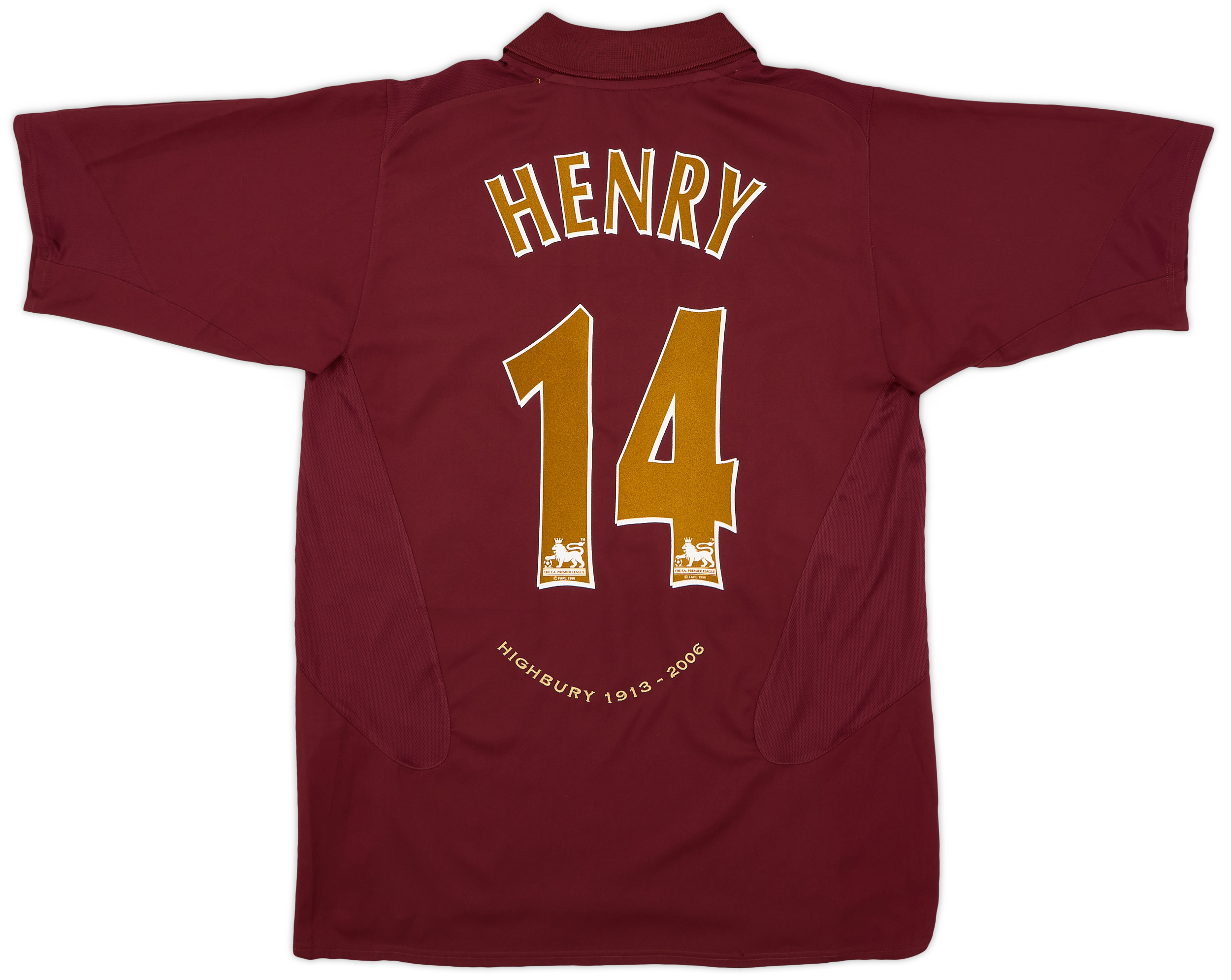 Maillot Arsenal 2005/06 Extérieur Rétro - Taille L, #14 Henry, Nike, Jaune - Neuf