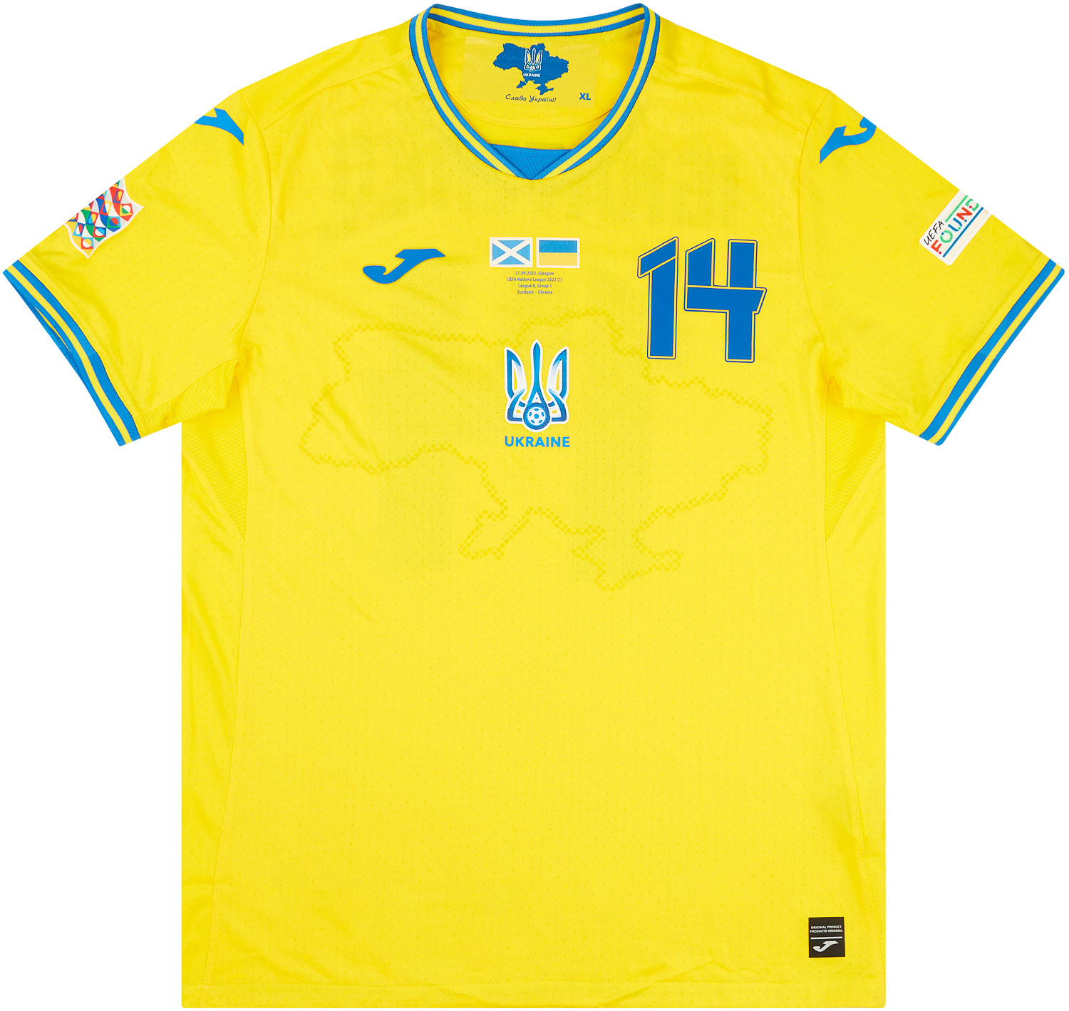 2022 Ukraine Match Issue Nations League Home Shirt Ignatenko #14 (v