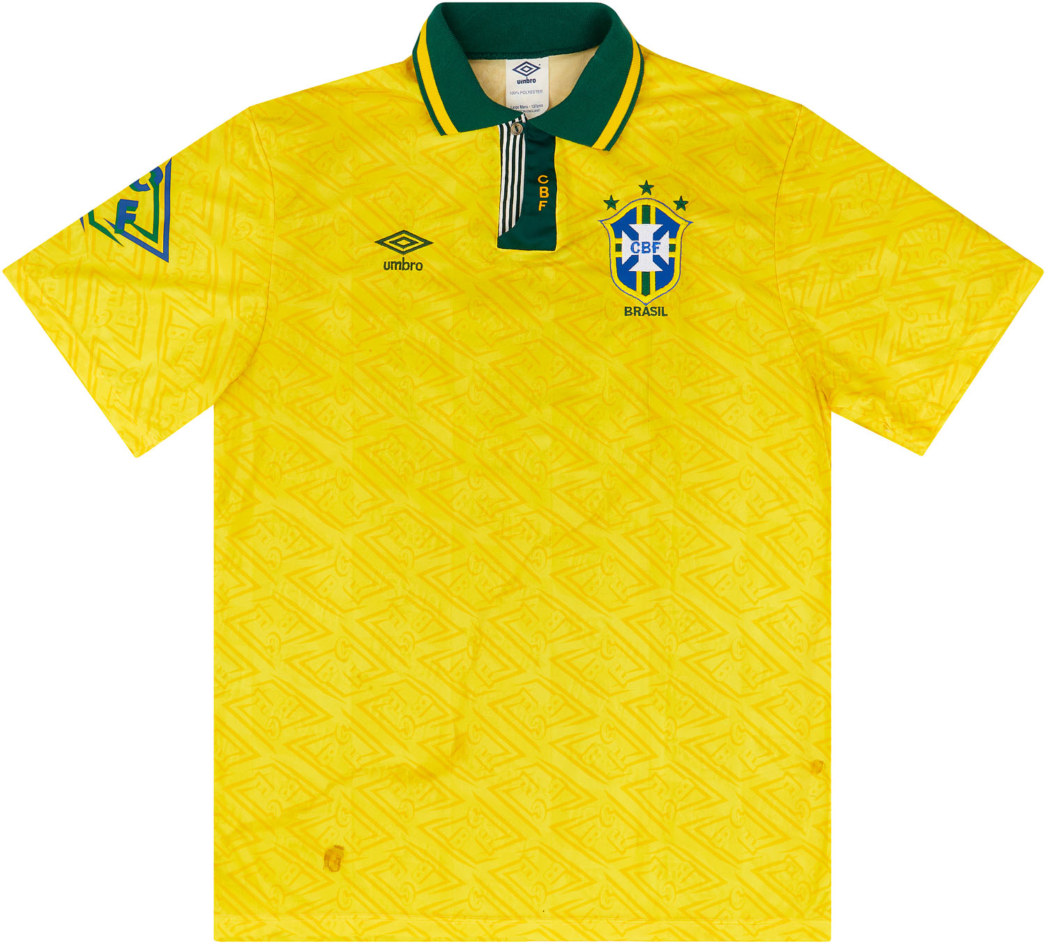 Camiseta Brasil de fútbol brasileño retro de Brasil, Amarillo, S