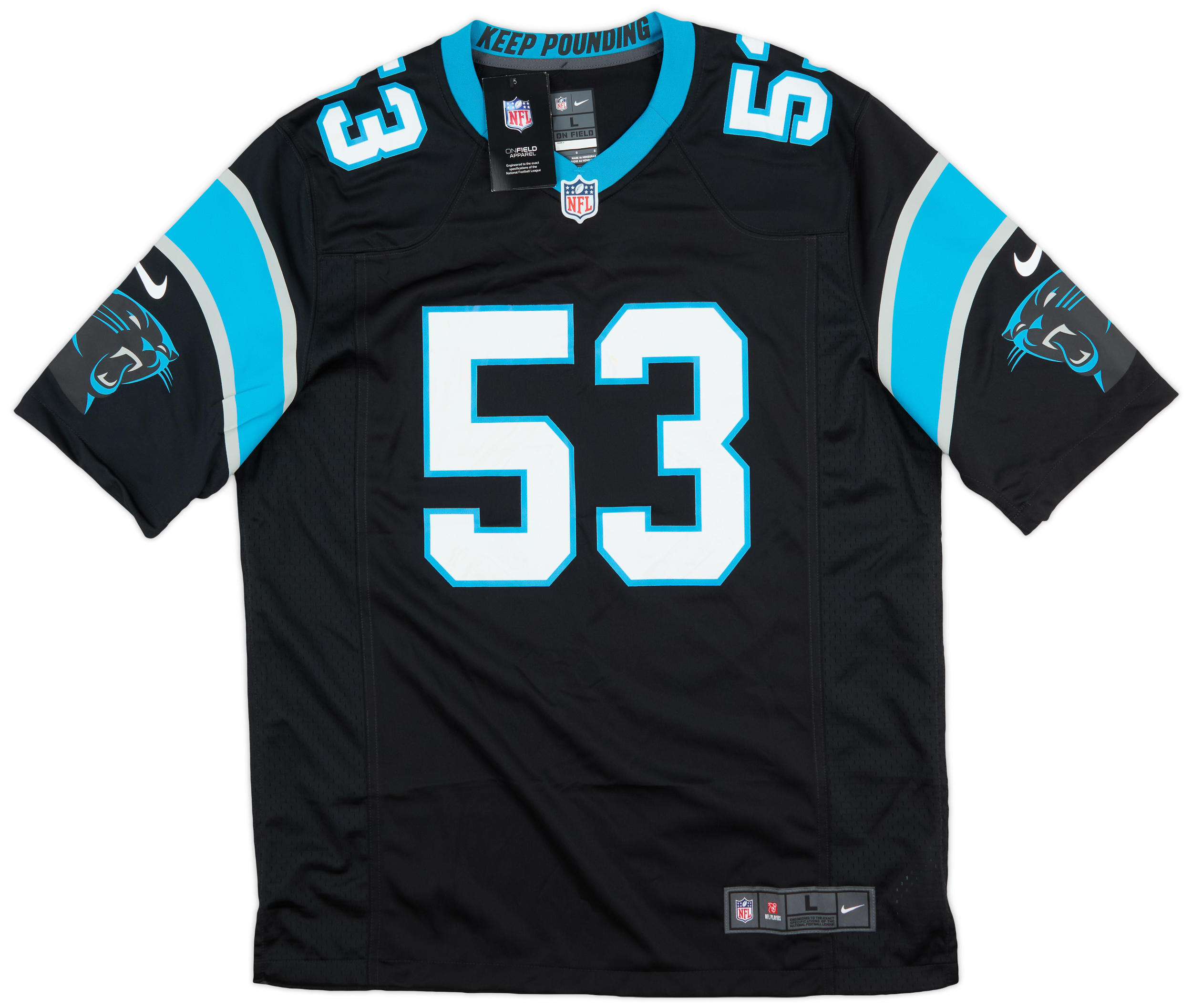 2019-22 Carolina Panthers Burns #53 Nike Game Home Jersey (L)