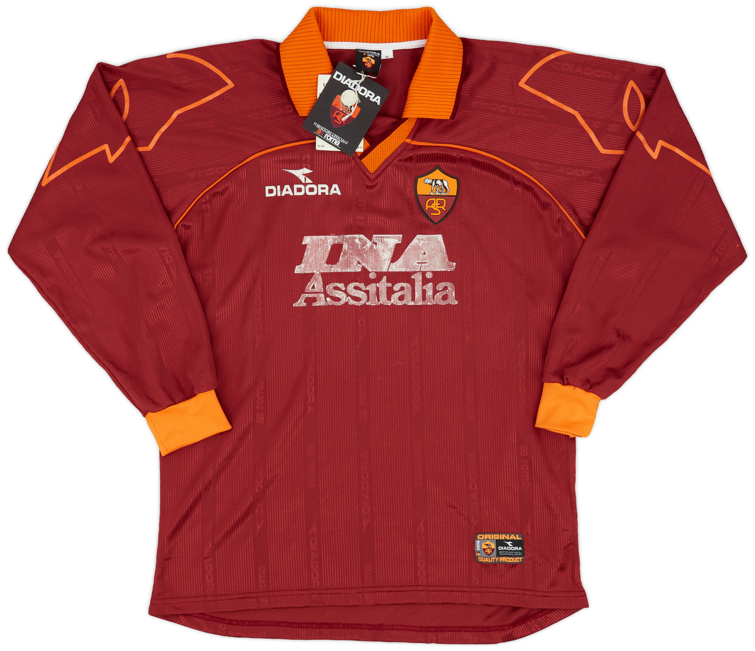 00/01Kappa　AS Roma No.8 NAKATA 1999-00 Roma Home Shirt Nakata #8 - 4/10 - (L)
