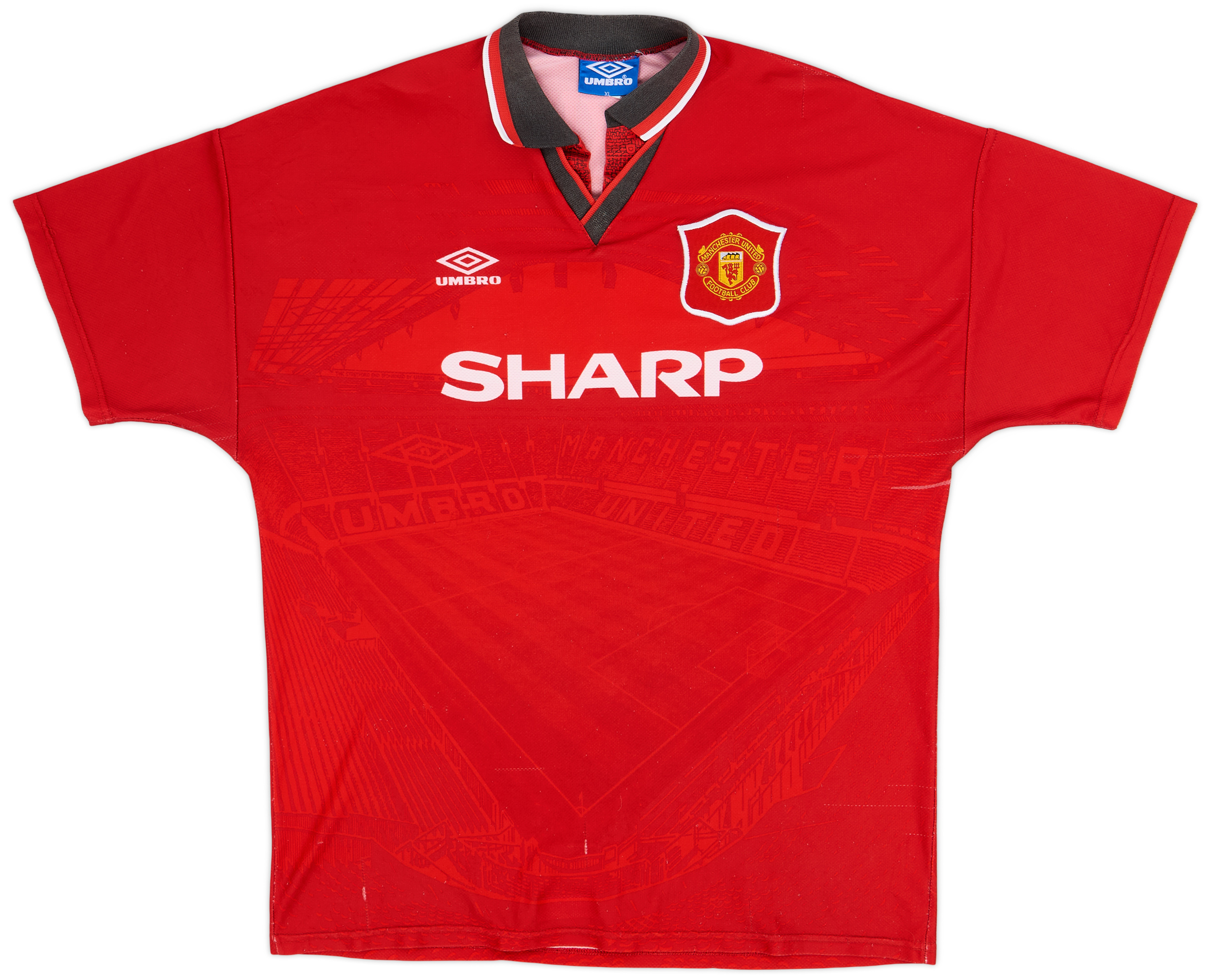 1994-96 Manchester United Home Shirt Beckham #24 - 7/10 - (XL)