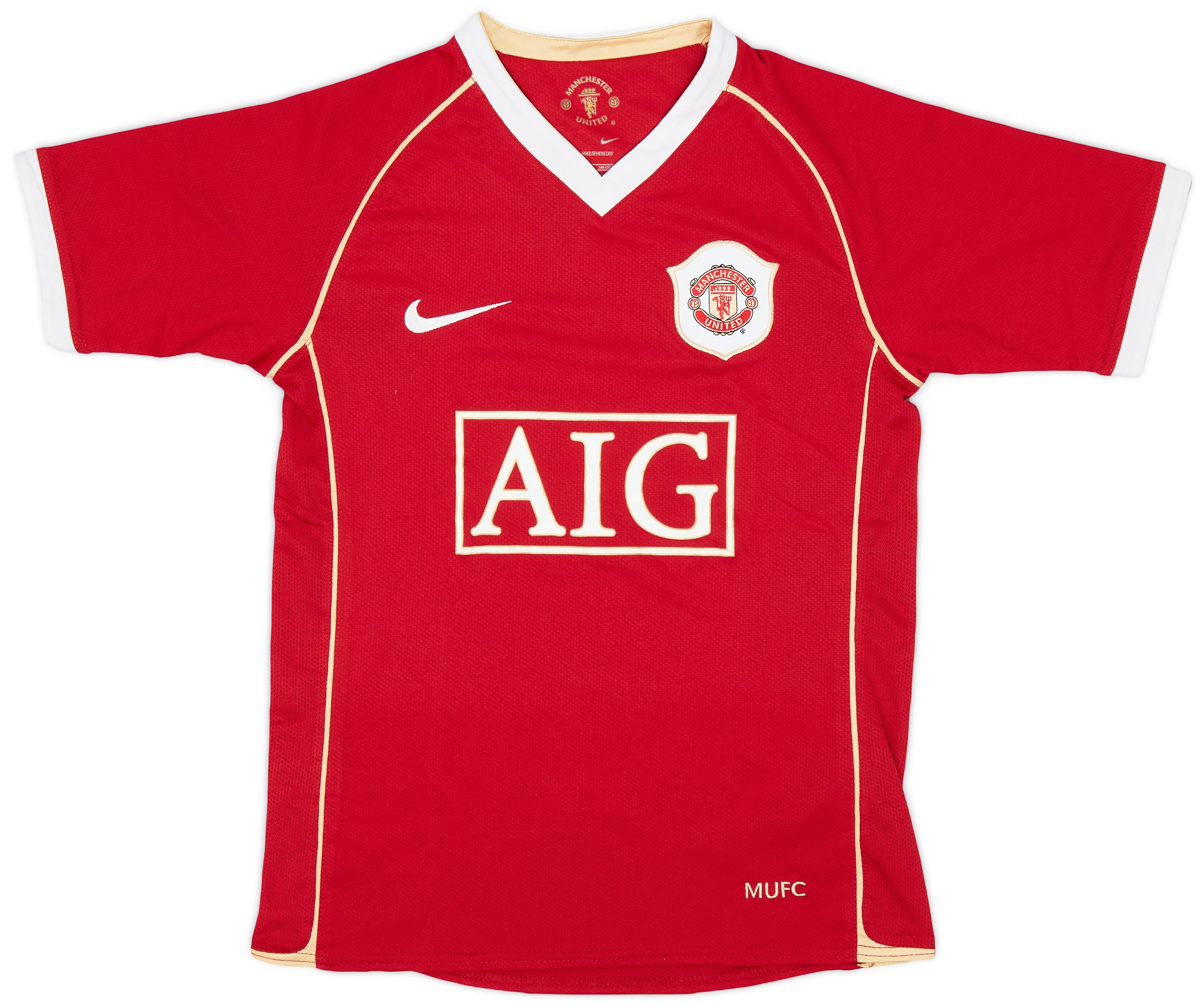 MANCHESTER UNITED 07-09 ホームユニフォーム 2006-07 Manchester United Home Shirt - 9/10 - (M.Boys)