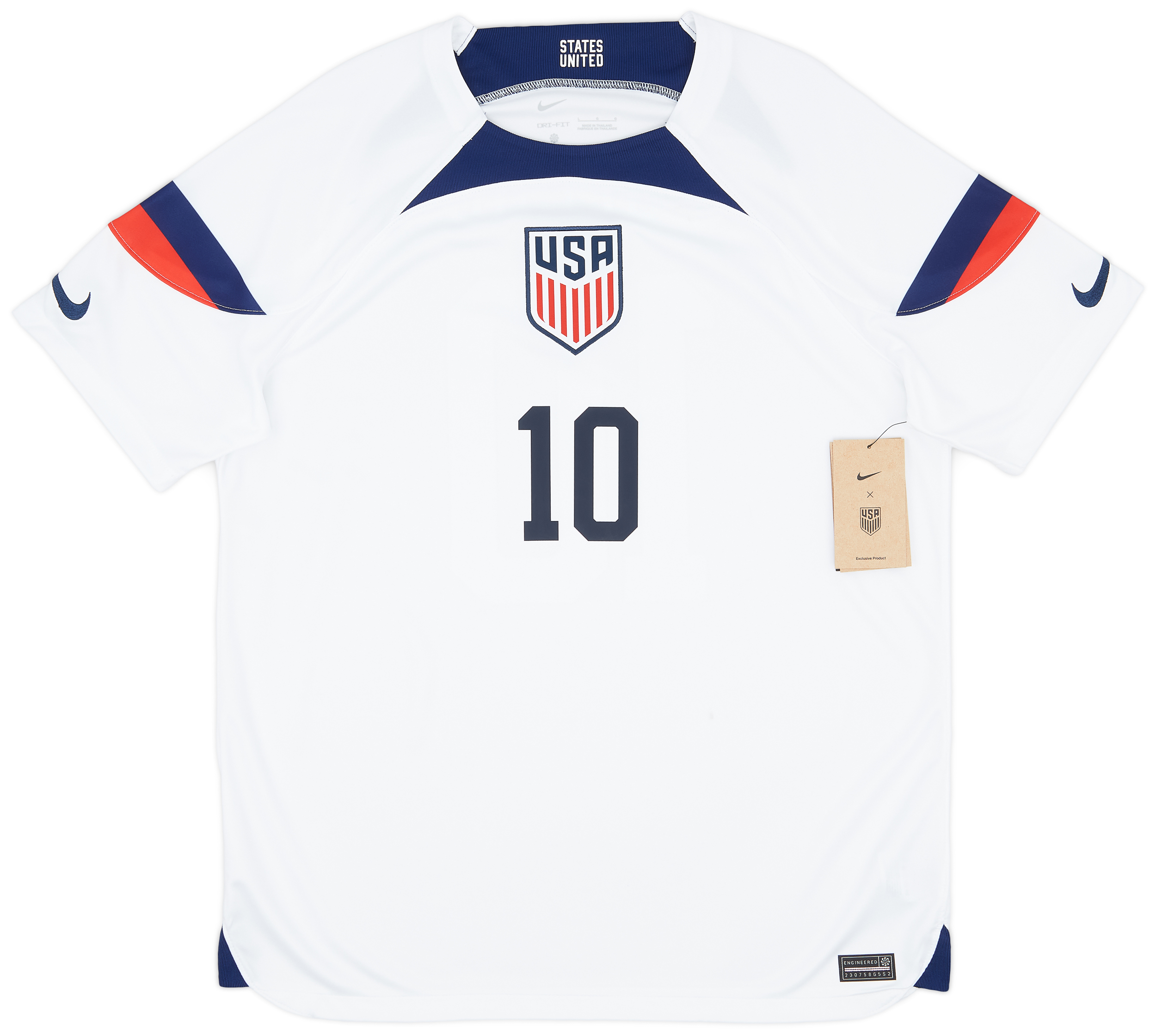 アメリカ代表 2022 #10 プリシッチ 長袖 ユニフォーム