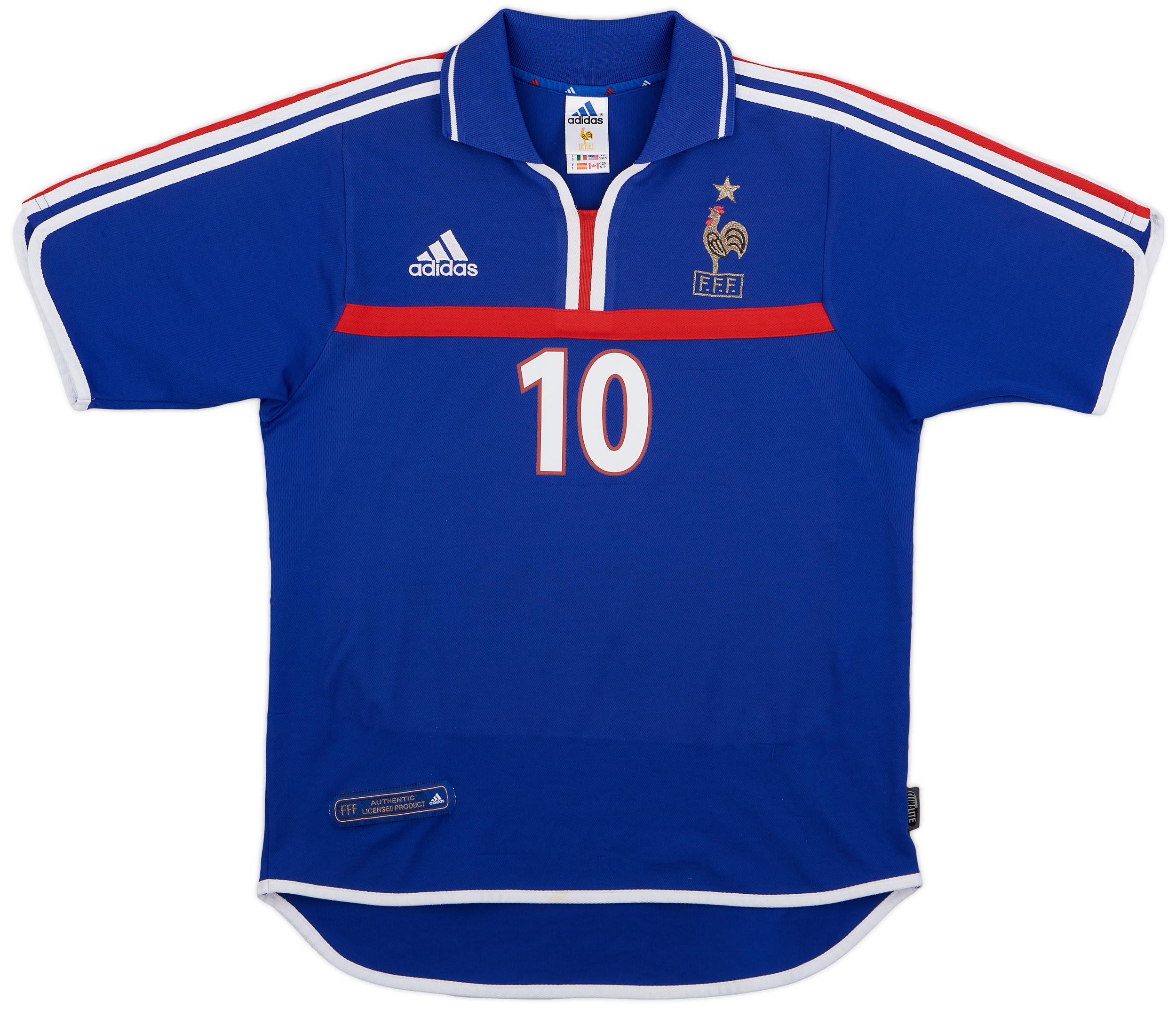FRANCE 2002 2004 ZIDANE HOME SHIRT FOOTBALL SOCCER JERSEY