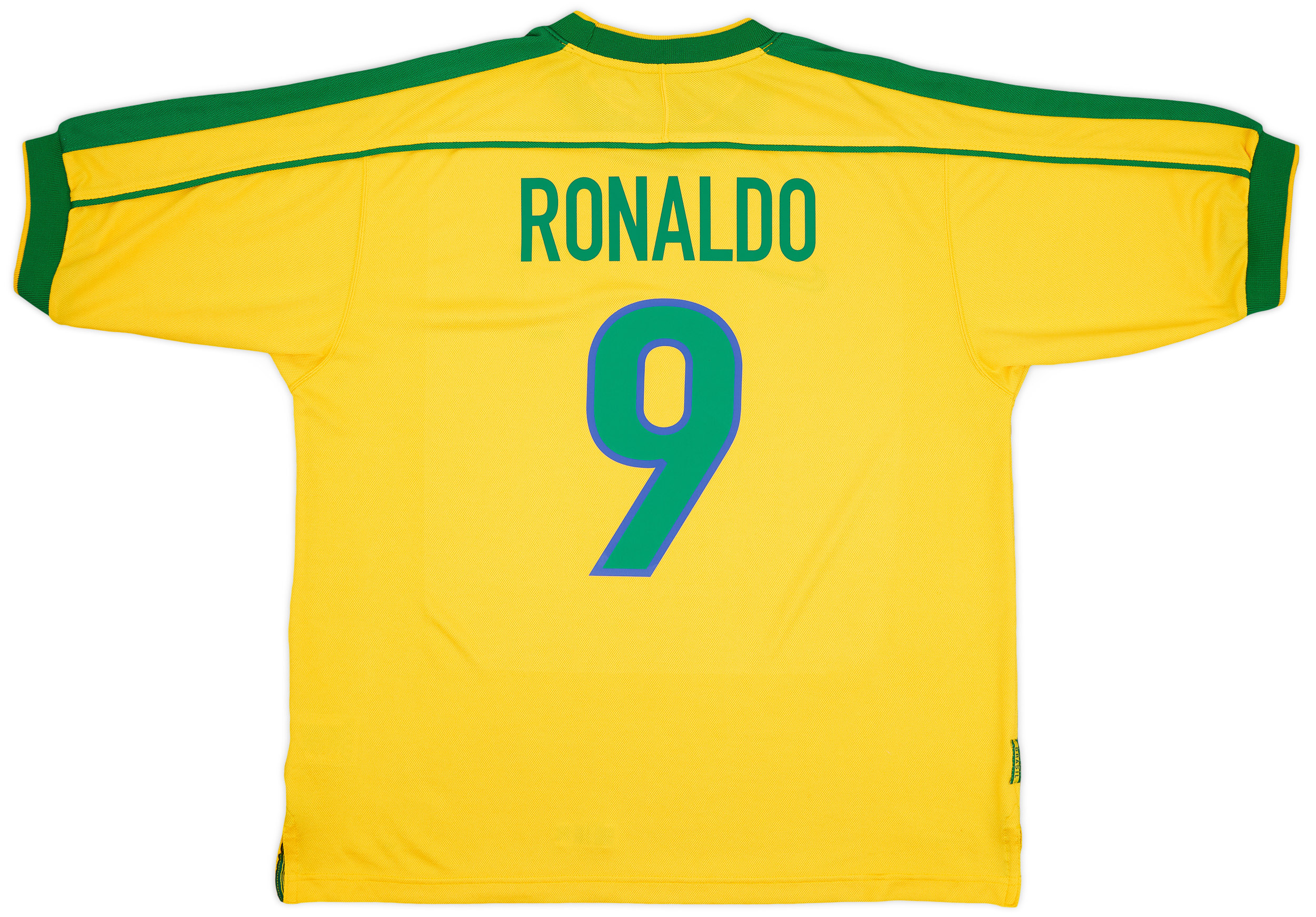 1998-00 Brazil Home Shirt Ronaldo #9 - 8/10 - (L)