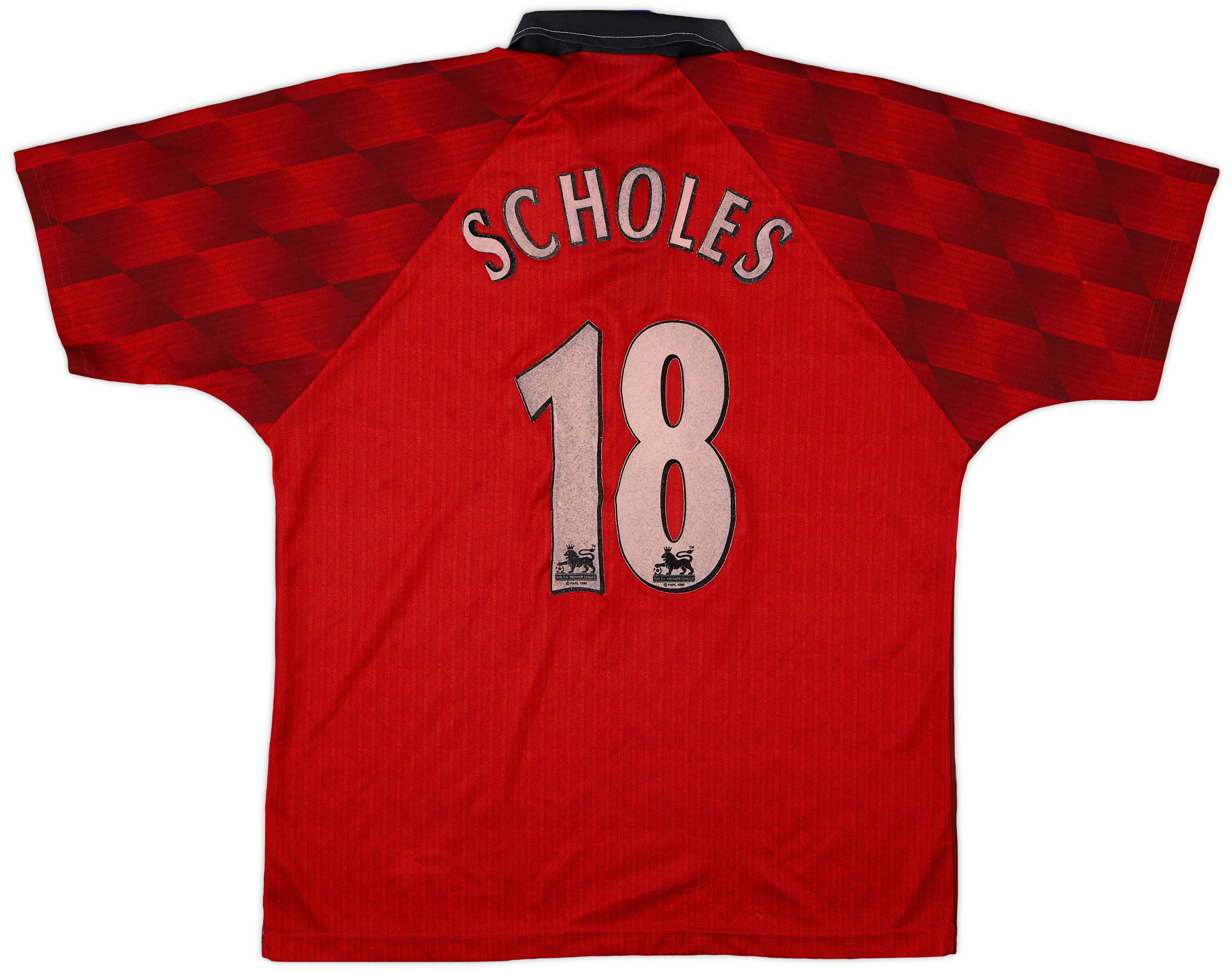 1996-98 Manchester United Home Shirt Scholes #18 - 5/10 - (L)