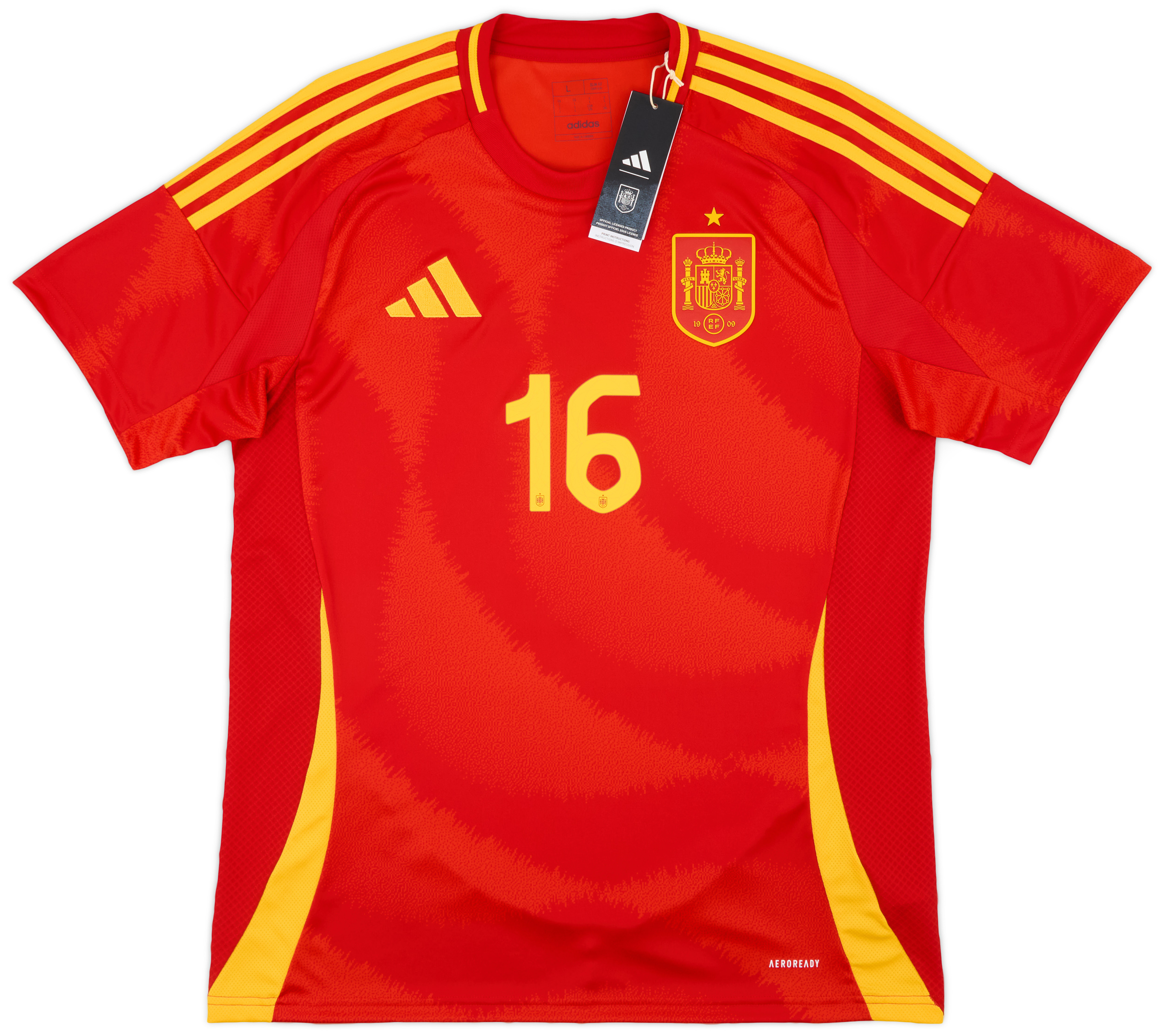 スペイン代表 RODRIGO 16番 シャツ 2024-25 Spain Home Shirt Rodrigo #16