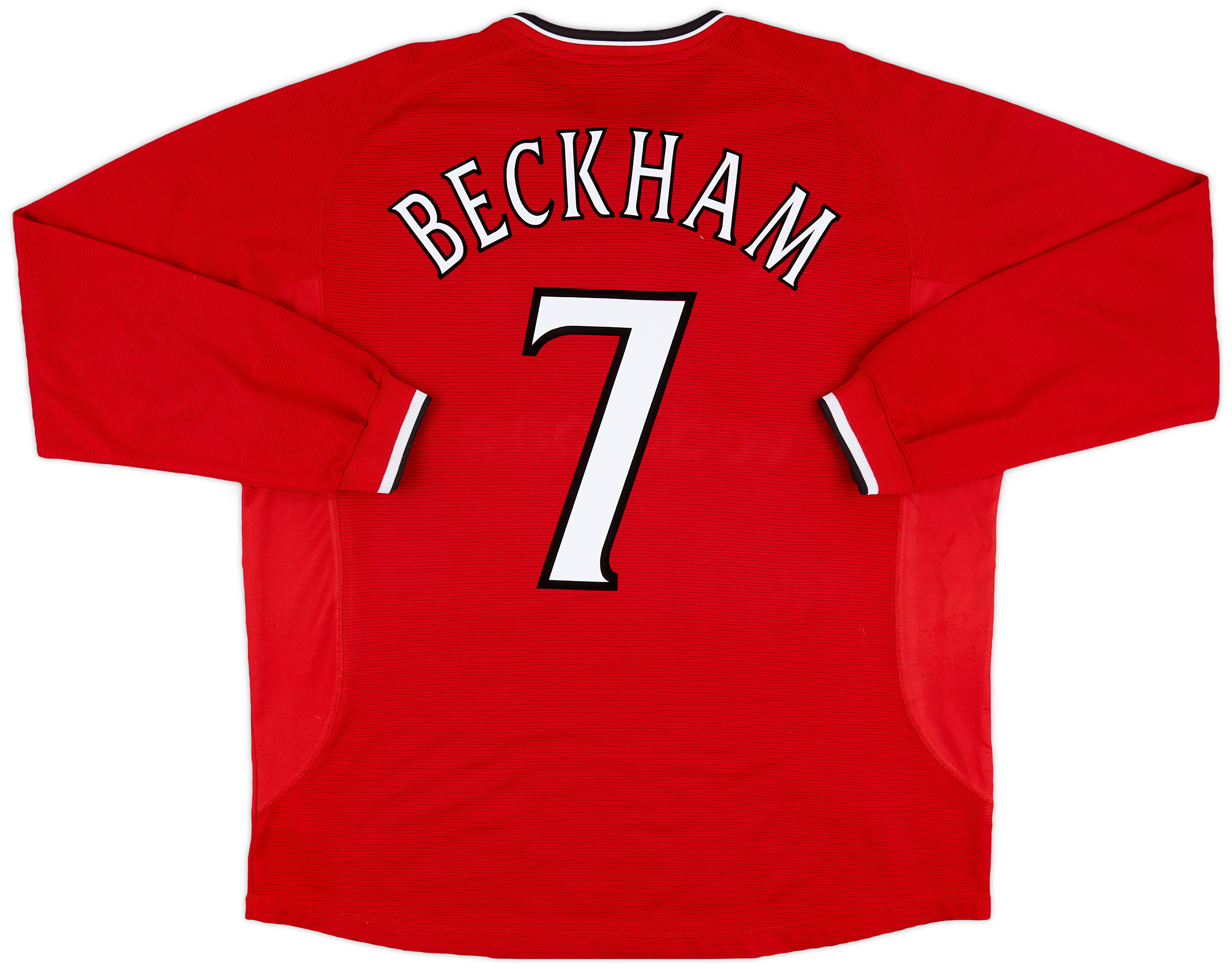 2000-02 Manchester United Home L/S Shirt Beckham #7 - 8/10 - (XXL)
