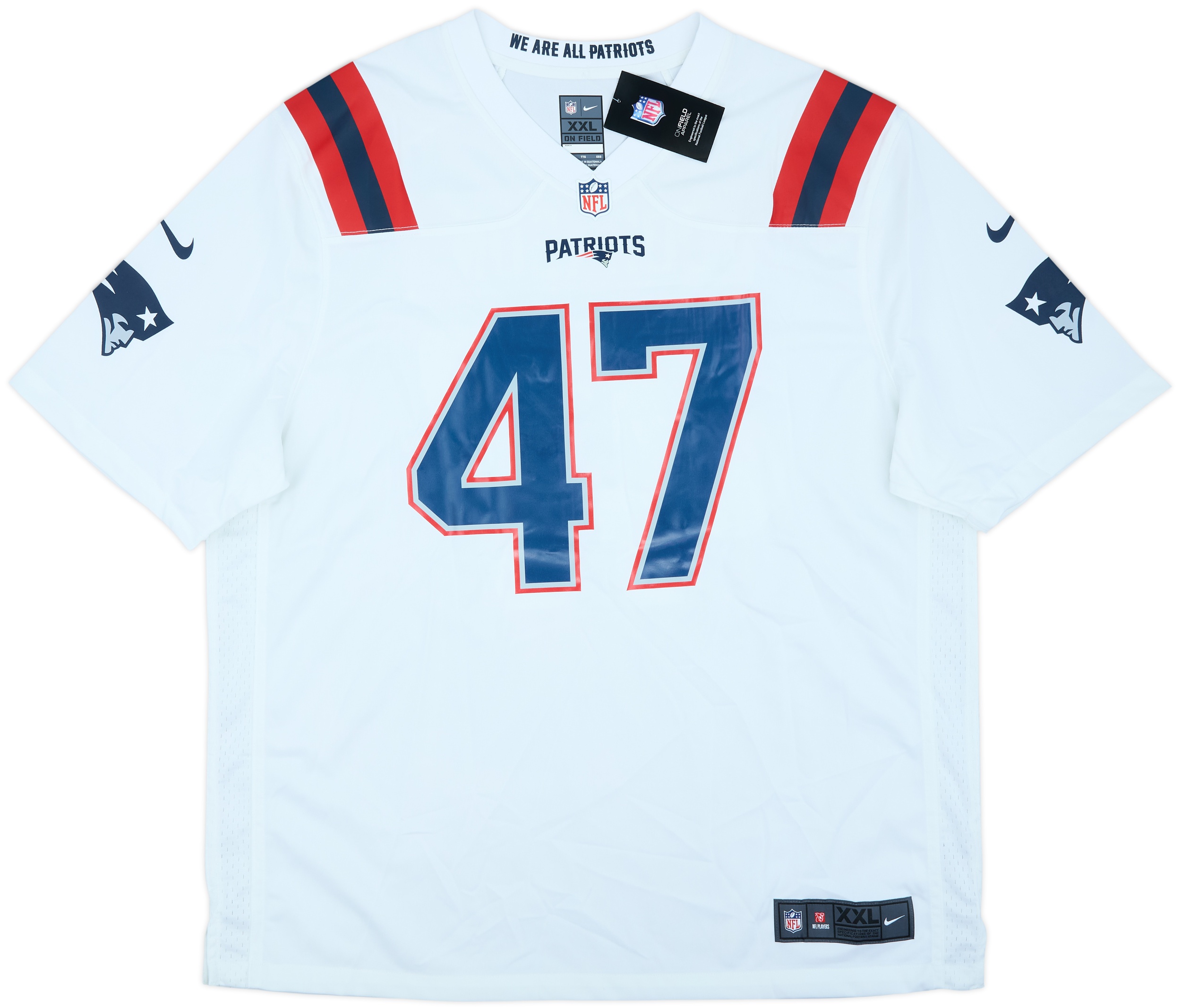 2020-21 New England Patriots Johnson #47 Nike Game Away Jersey (XXL)