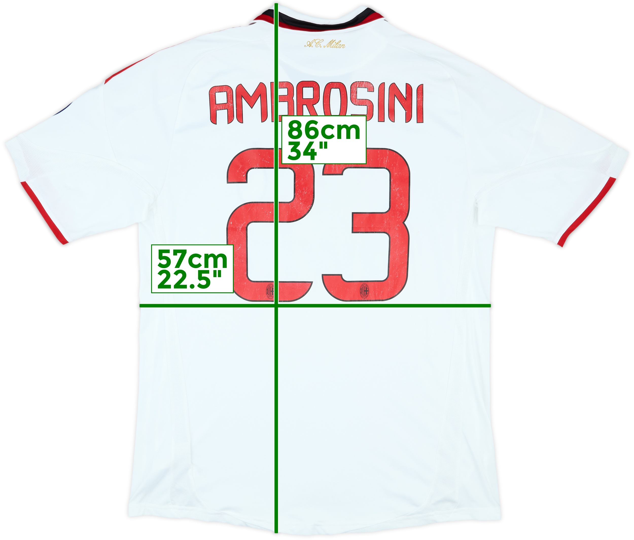 ACミラン AMBROSINI 23番 シャツ 2009-10 AC Milan Away Shirt Ambrosini #23 - 5/10 - (XL)