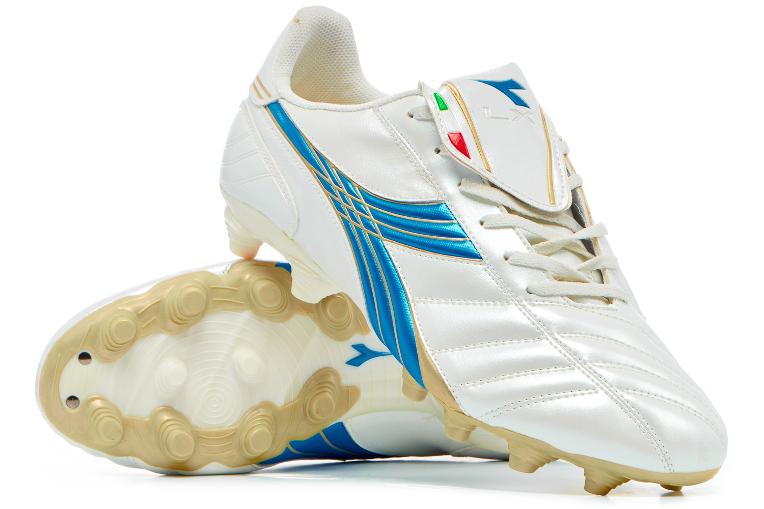 Diadora BRASIL 2 R LPU - Chaussures de foot à crampons - white/navy/blanc