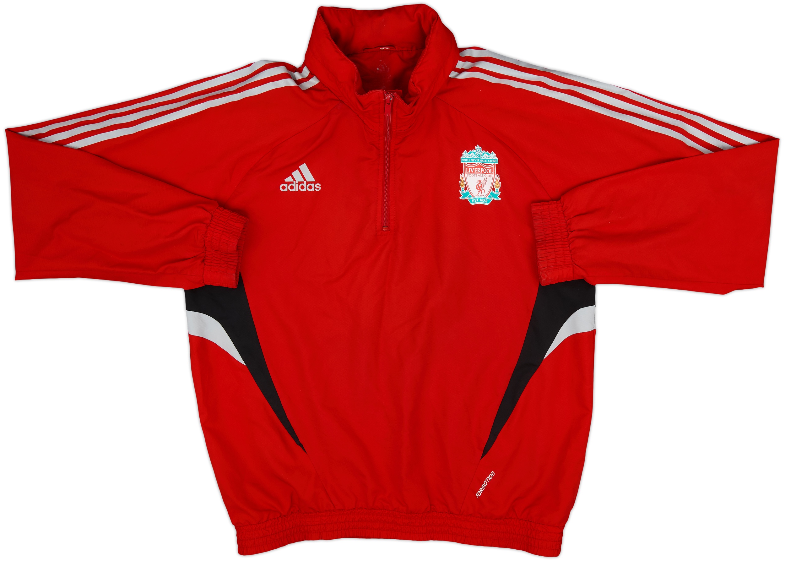 ウェア adidas liverpool 2008-09 Liverpool adidas 1/4 Zip Hooded Rain Jacket - 8/10 - (M/L)