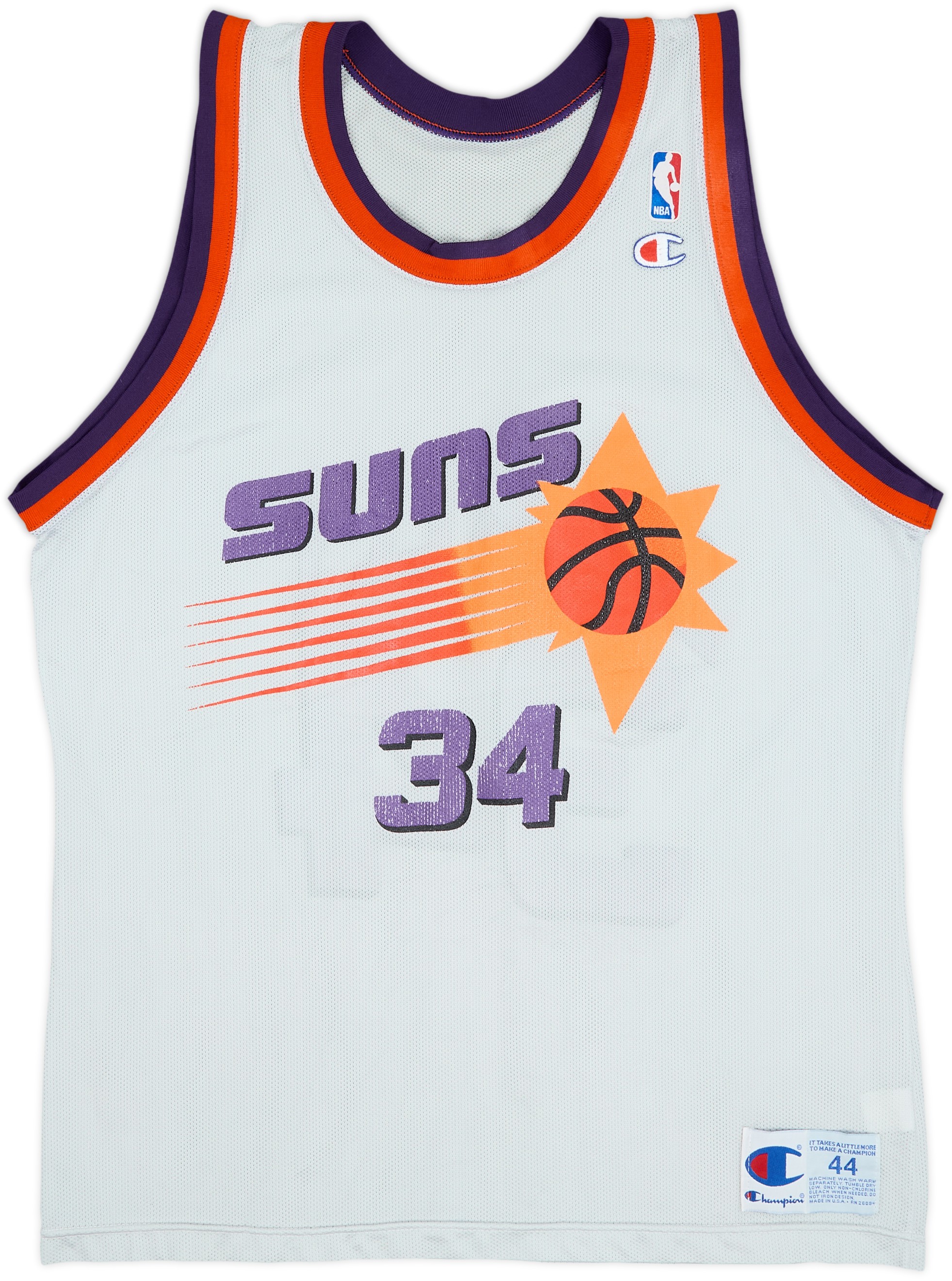 1992-95 Phoenix Suns Barkley #34 Champion Home Jersey - 6/10 - (L)