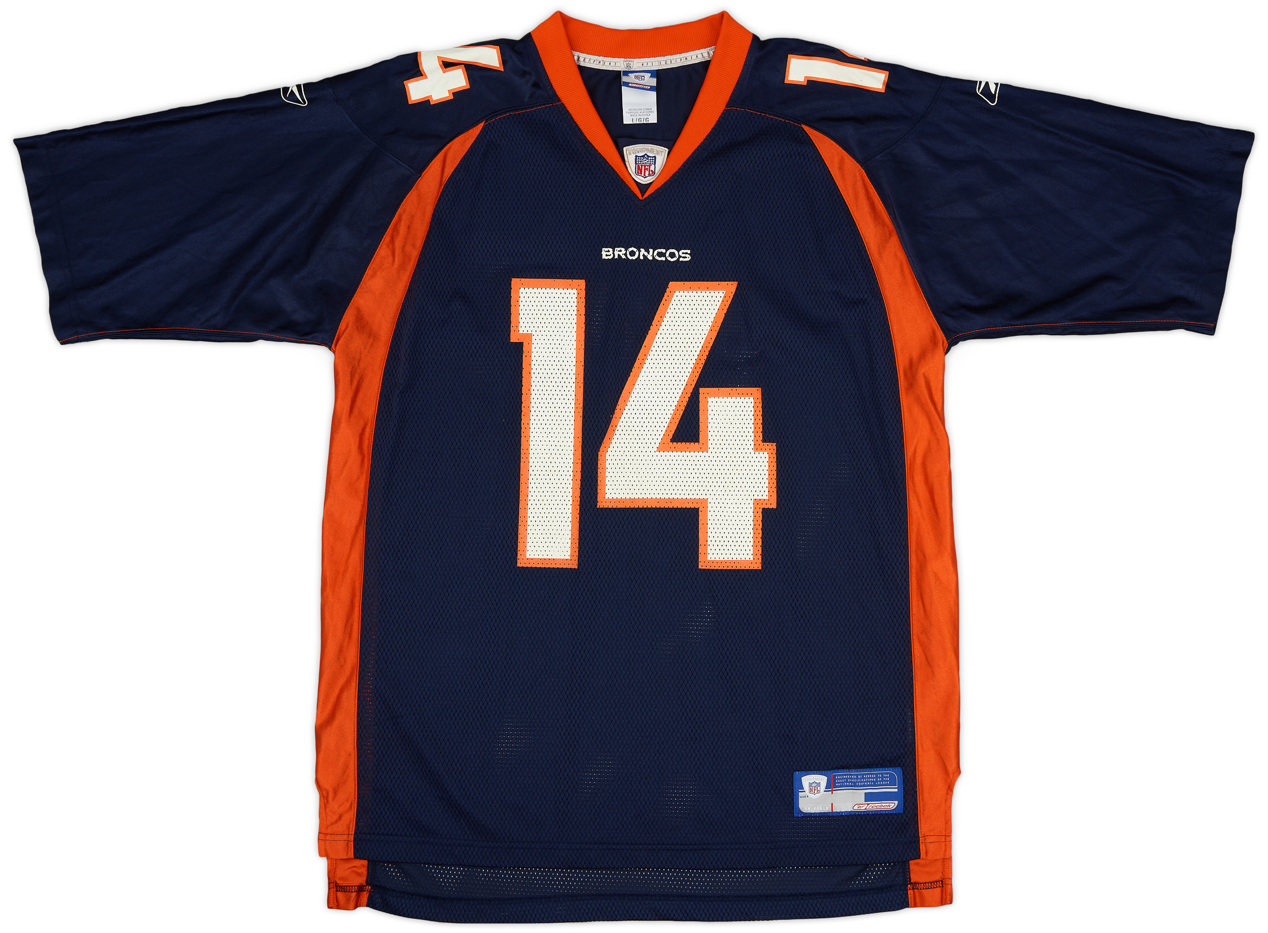 2002 Denver Broncos Griese #14 Reebok On Field Home Jersey