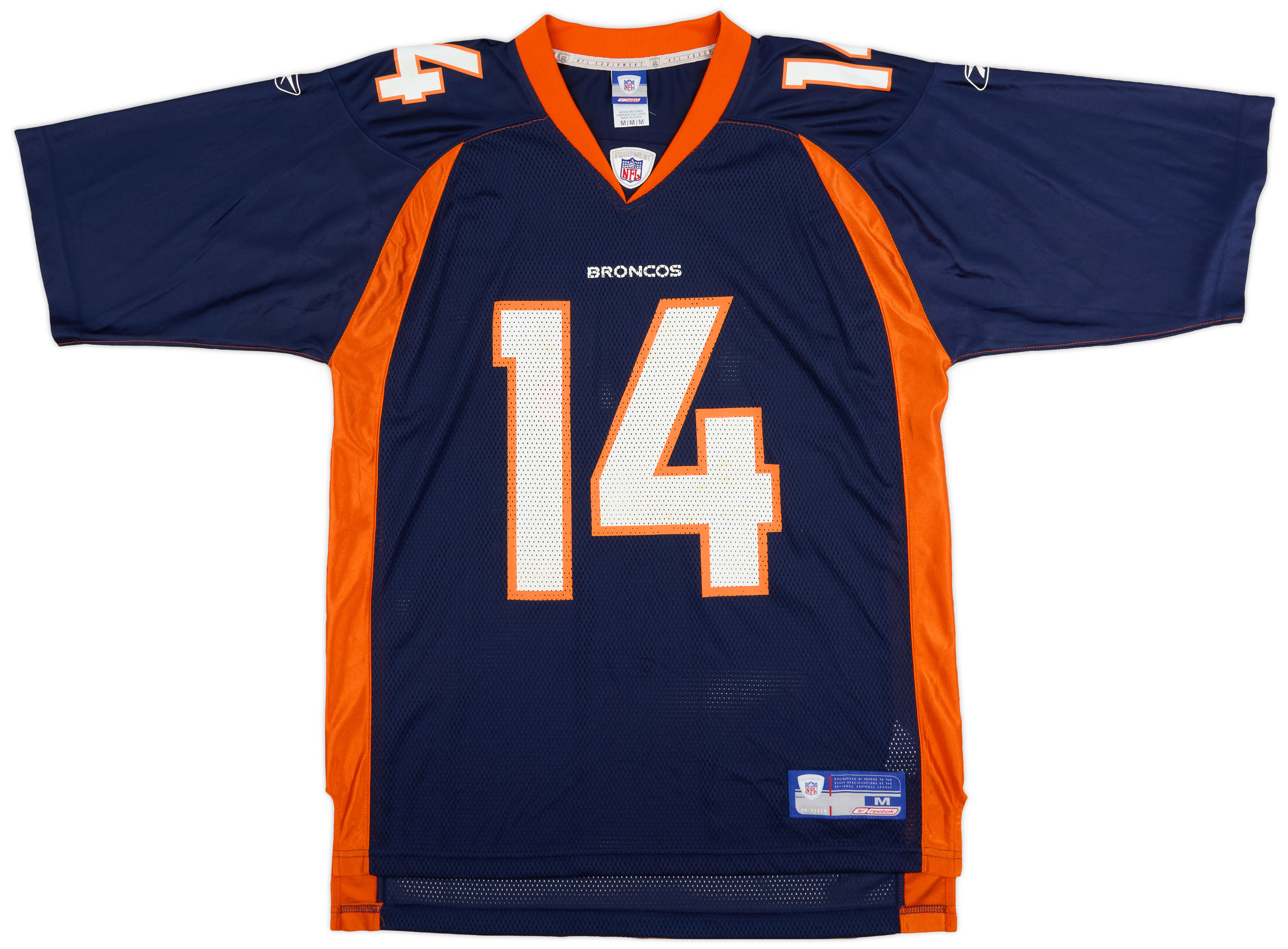 2002 Denver Broncos Griese #14 Reebok On Field Home Jersey (Excellent) M