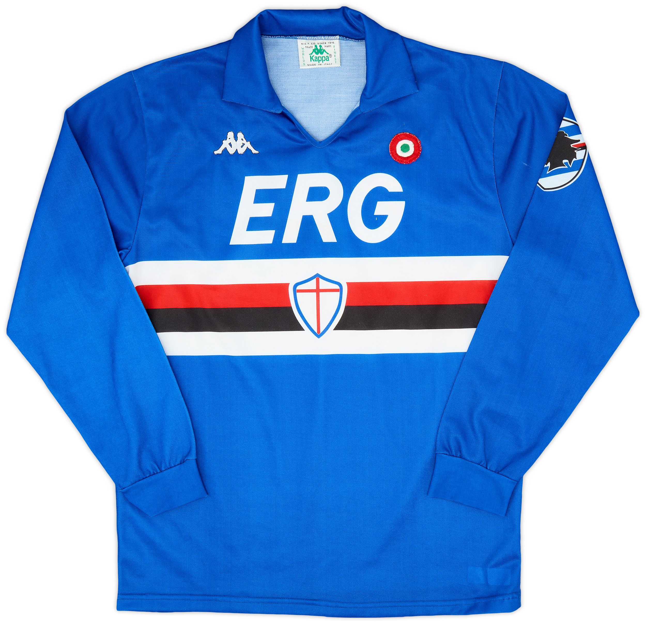 スケールモデル 新作 1989-90 Sampdoria 'Signed' Home L/S Shirt - 7/10 - (L) トップス