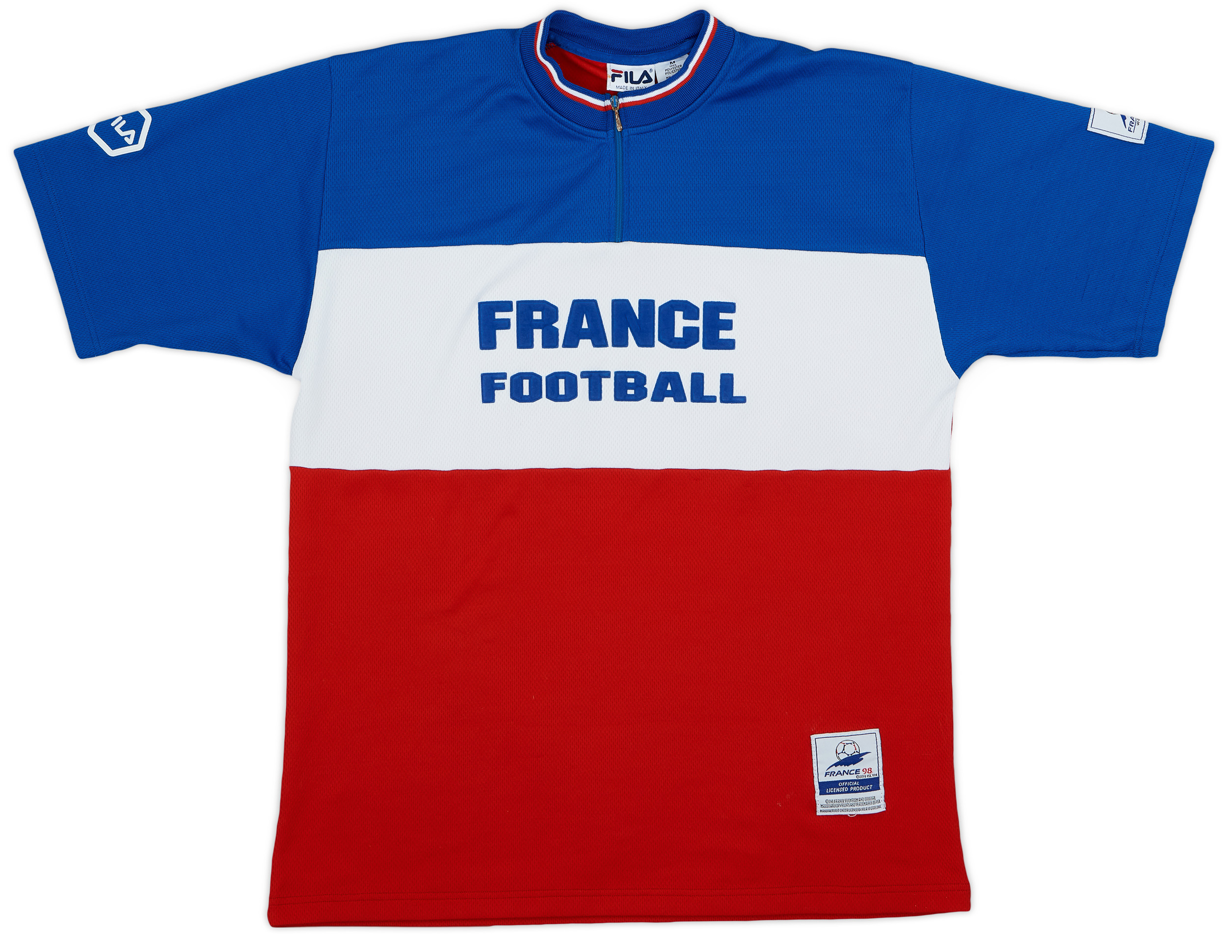 1998 France 98 Fila 1 4 Zip Training Shirt 6 10 M