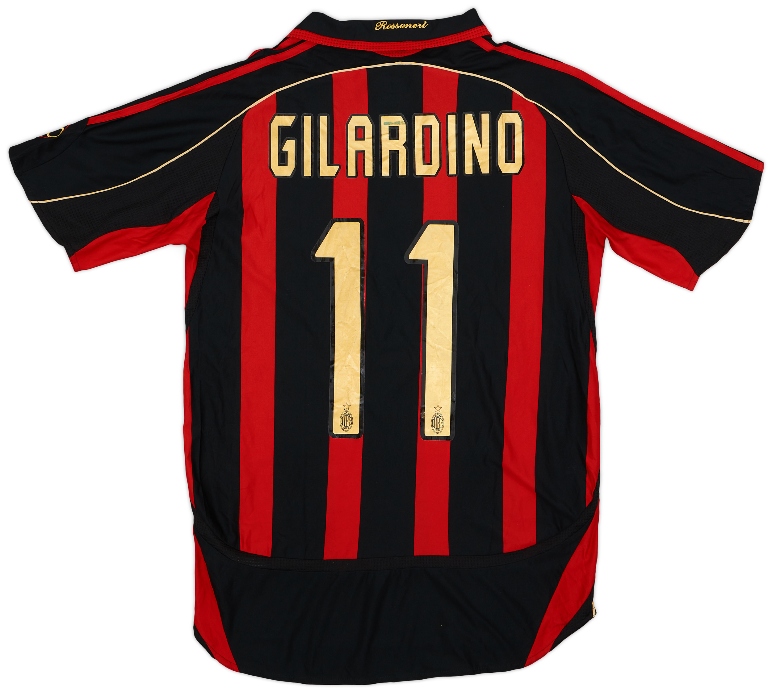 ウェア 06-07 AC Milan Game Shirt Jersey 2006-07 AC Milan Home Shirt Gilardino #11 - 4/10 - (S)