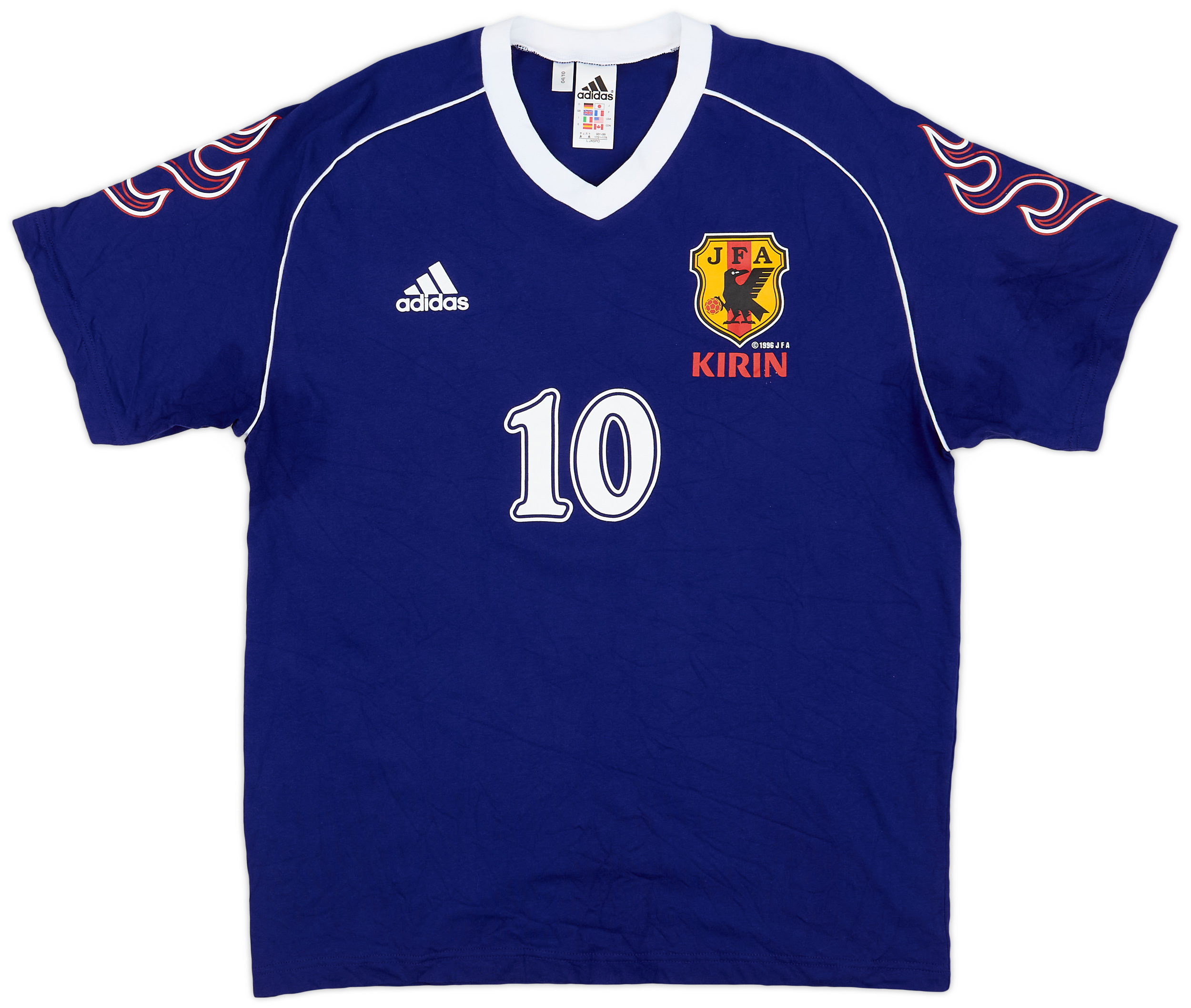 old adidas 2008 キリンカップ記念ユニホームＴシャツ #10 S old adidas 2008 キリンカップ記念ユニホームTシャツ #10 S old