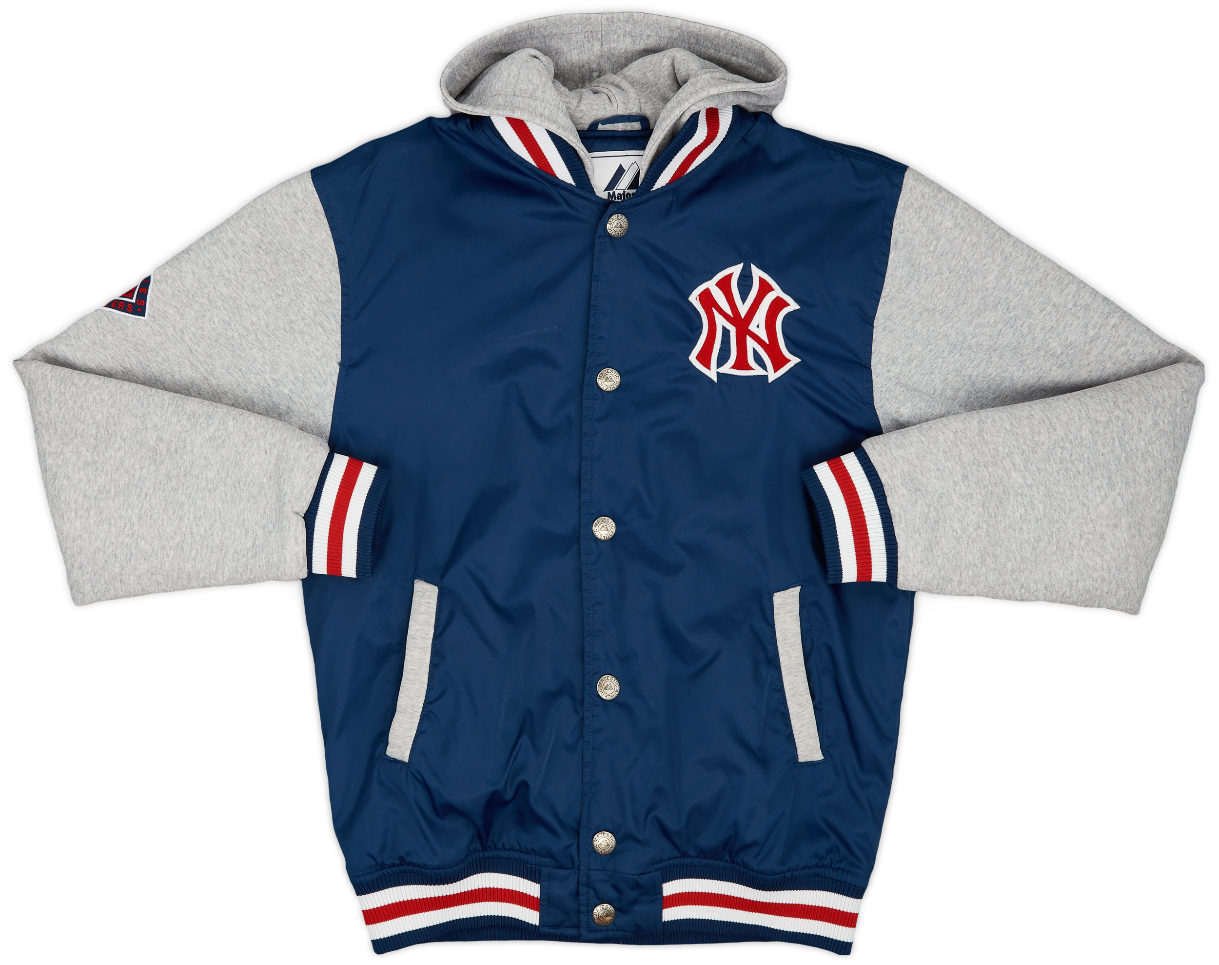 2010 New York Yankees Majestic Hooded Varsity Jacket - 8/10