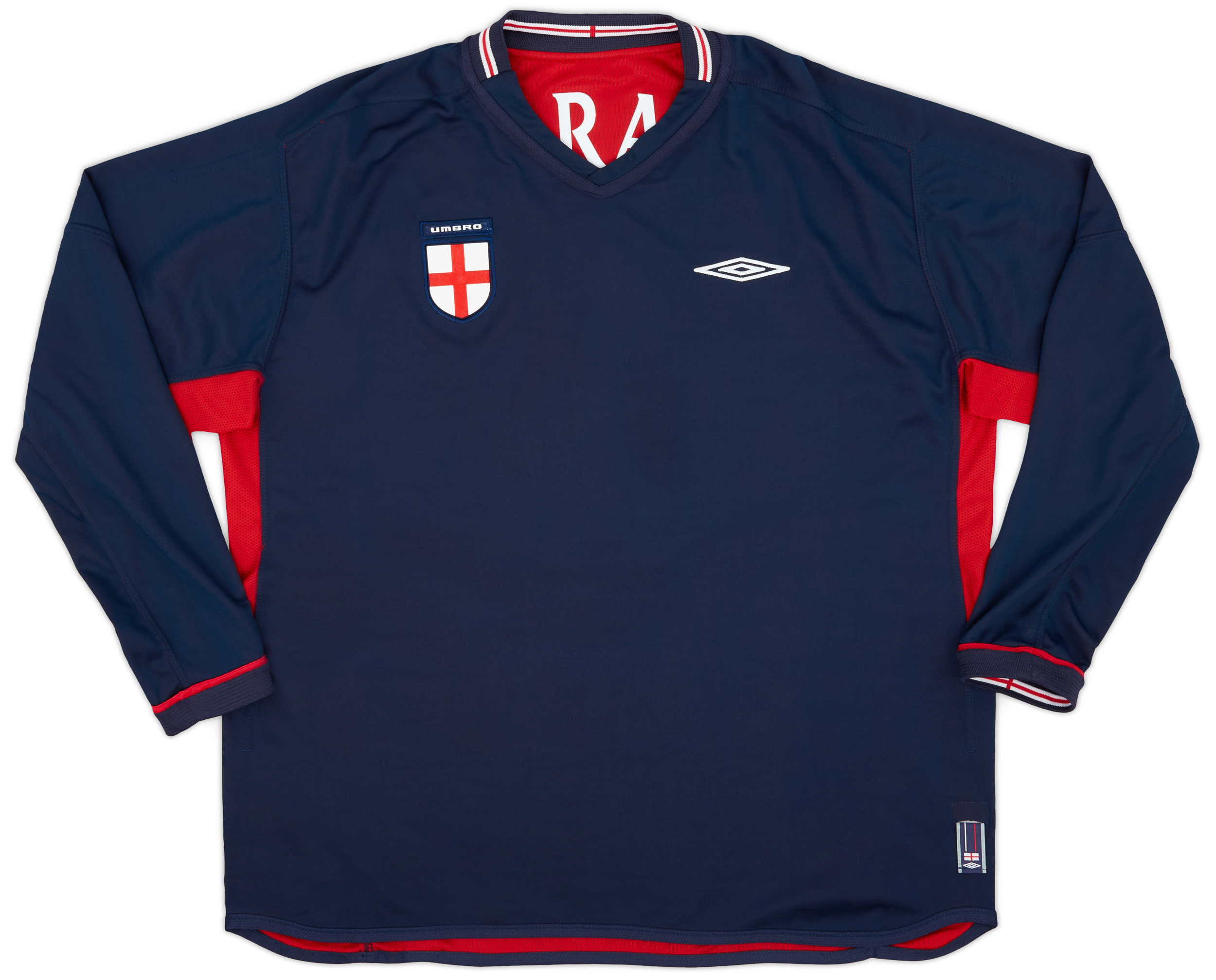 2002-04 England Away L/S Shirt Gerrard #4 - 7/10 - (3XL) 2002-04 England Away L/S Shirt Gerrard #4 - 7/10 - (3XL)