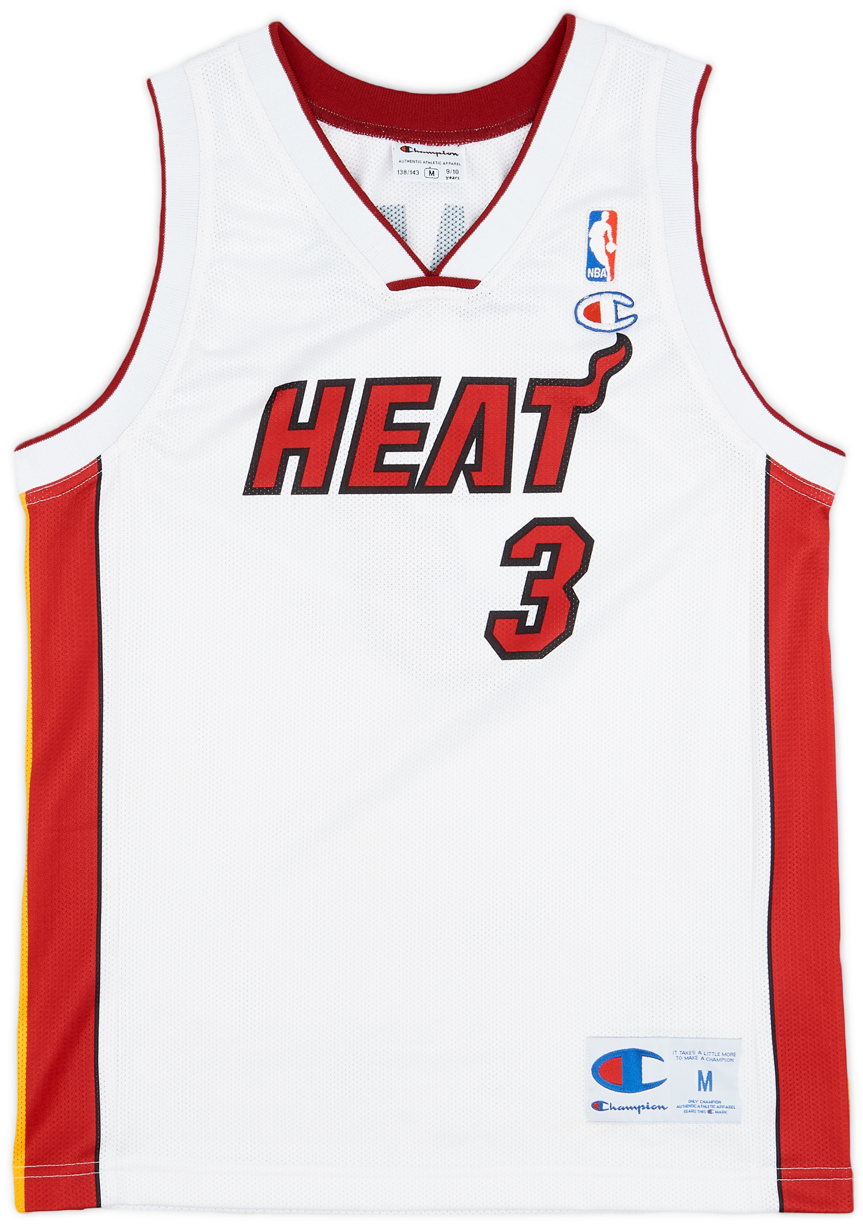 2003-10 Miami Heat Wade #3 Champion Home Jersey - 8/10 - (M.Boys)