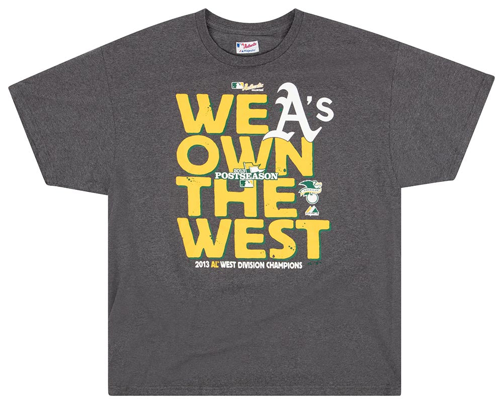 2013 Oakland Athletics AL West Division Champions Majestic Graphic Tee XL