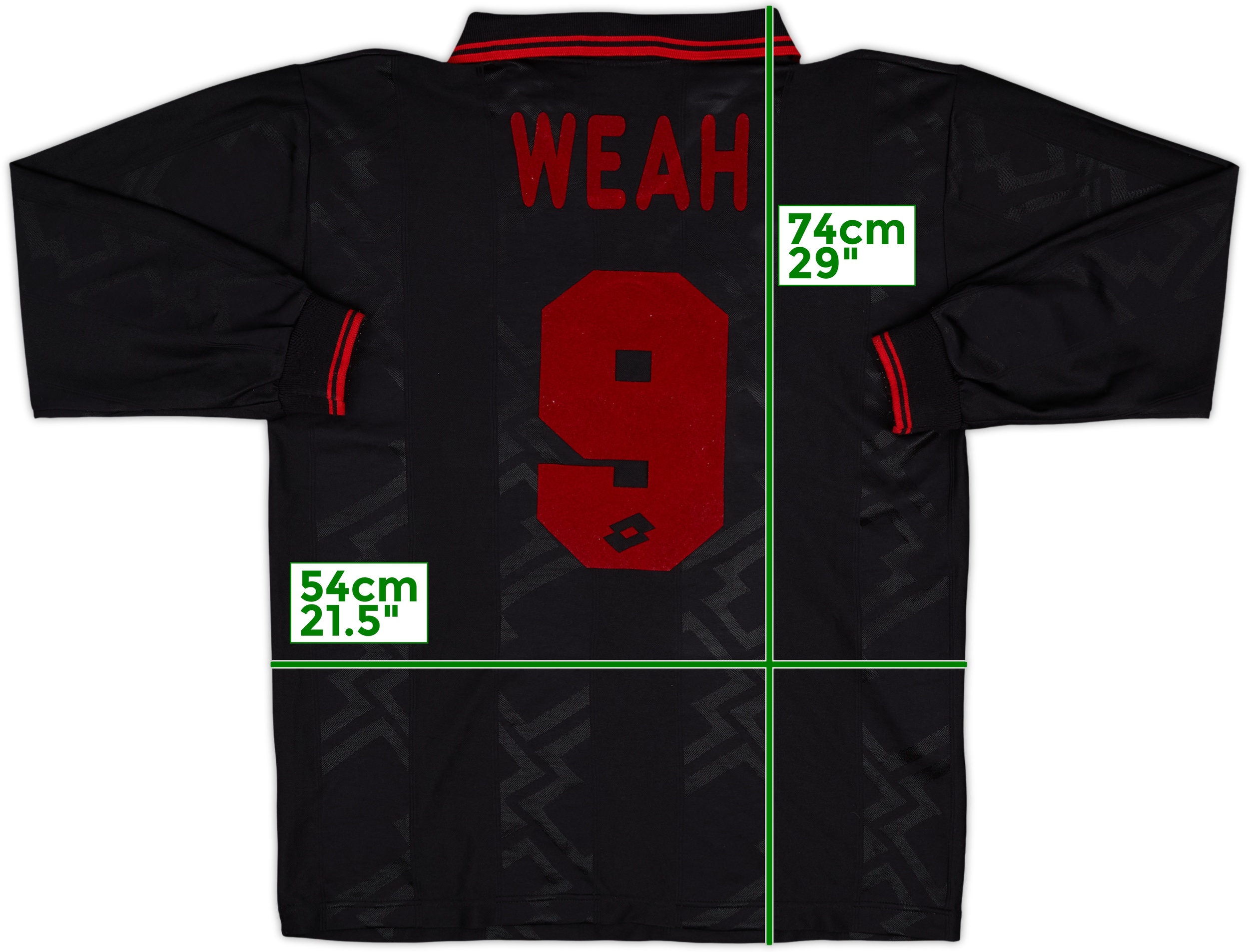 1996-97 AC Milan Third L/S Shirt Weah #9 - 8/10 - (L)