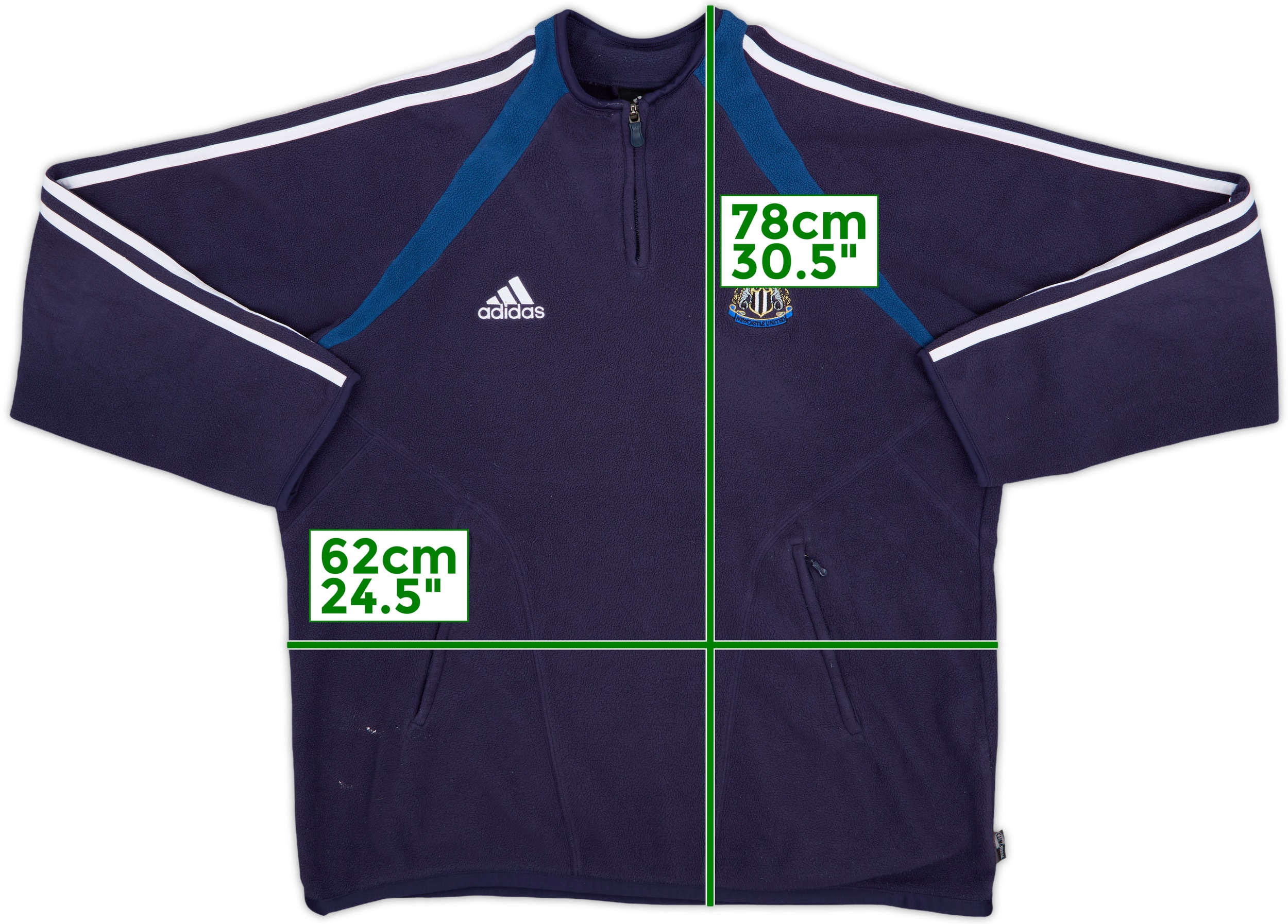 2004-05 Newcastle adidas 1/4 Zip Fleece Top - 8/10 - (XL)