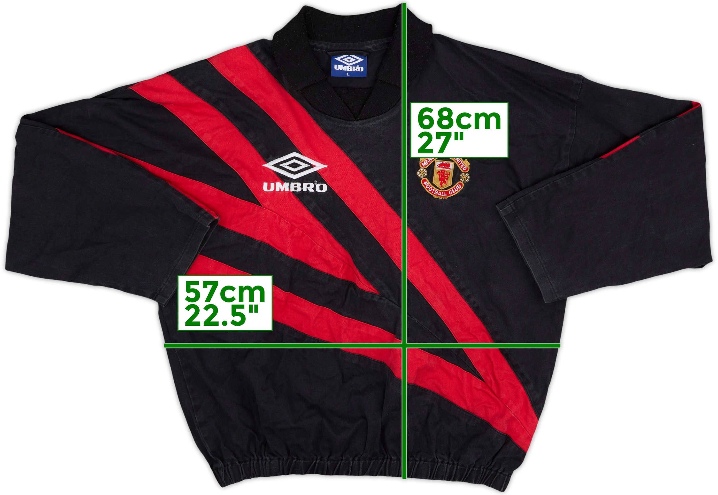 1992-93 Manchester United Umbro Drill Top - 8/10 - (L)