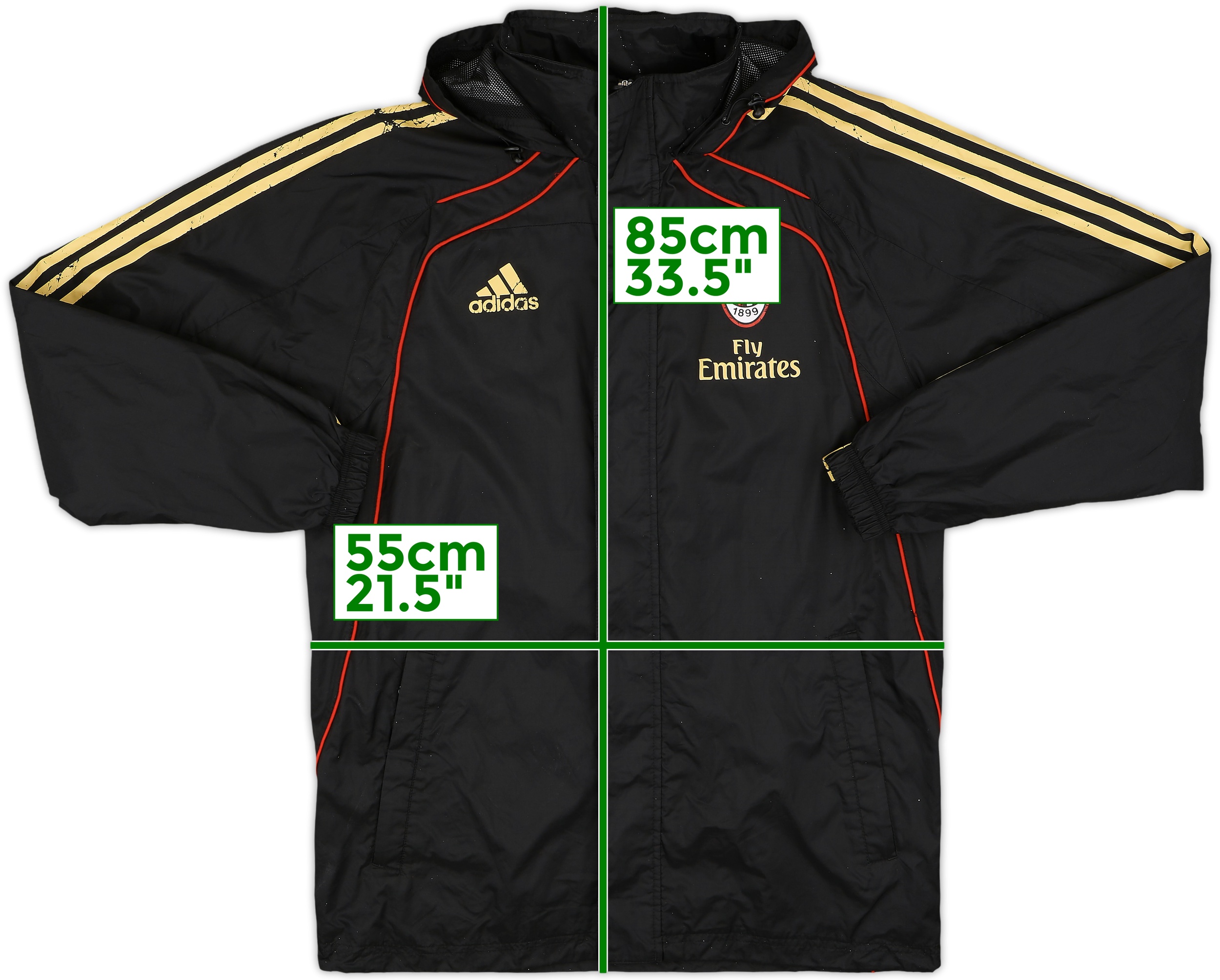 Adidas AC Milan Fly Emirates Jersey Youth Sz 22 Red Black
