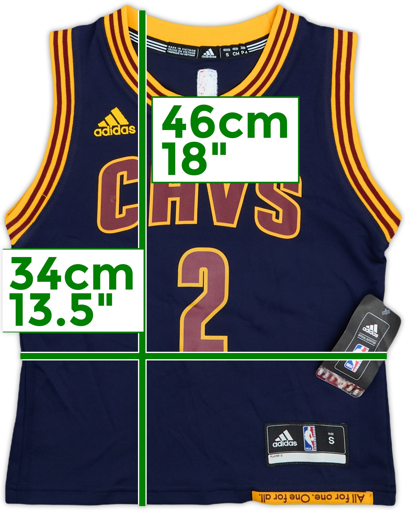 #633 NBA adidas CAVS IRVING ビブス　2番　バスケ　Ｓ 2014-17 Cleveland Cavaliers Irving #2 adidas Alternate