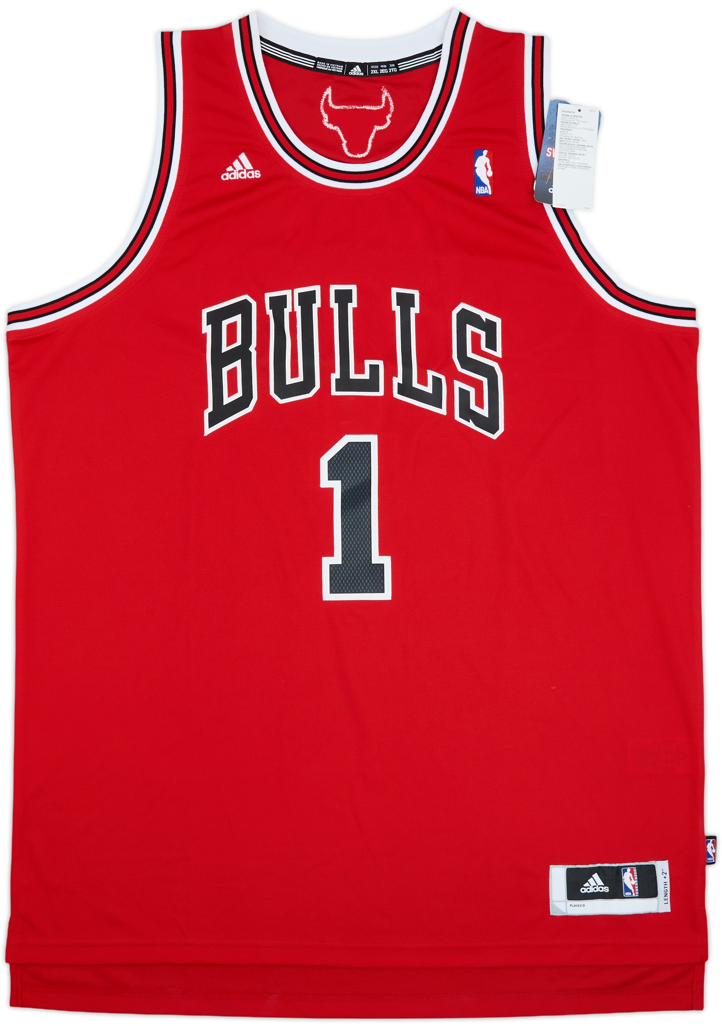 adidas BULLS ユニフォーム ROSE1 Derrick Rose #1 Chicago Bulls NBA Adidas White Swingman Jersey
