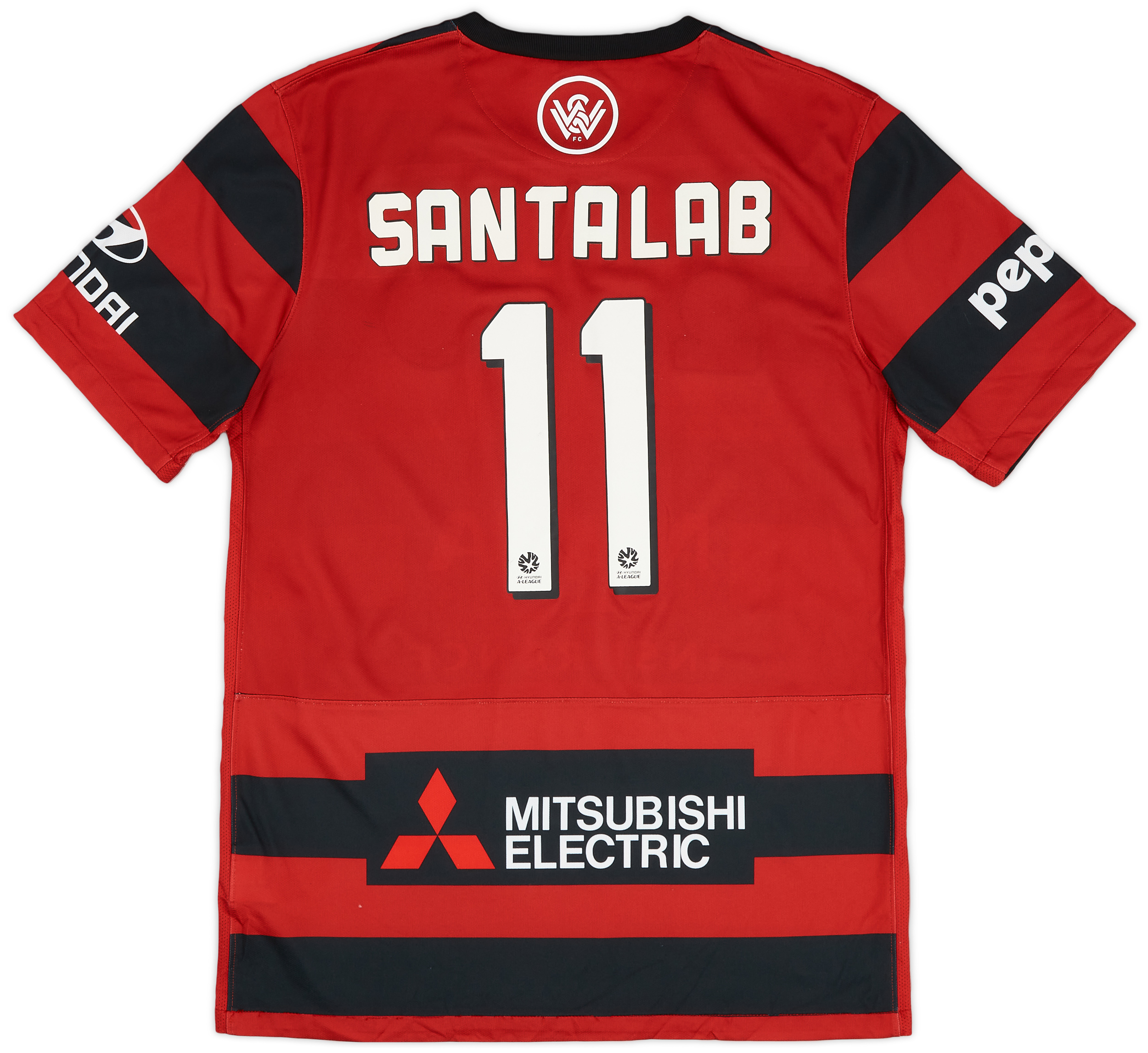 2015-16 Western Sydney Wanderers Home Shirt Santalab #11 - 9/10 - (M) 