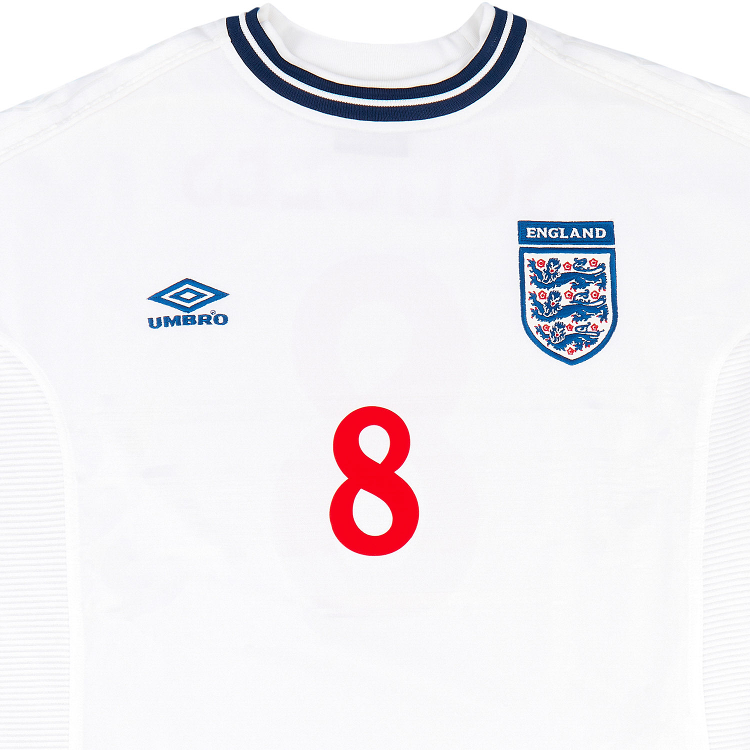 【99/01 Umbro England home Scholes #8】 1999-01 England Home Shirt Scholes #8 - 9/10