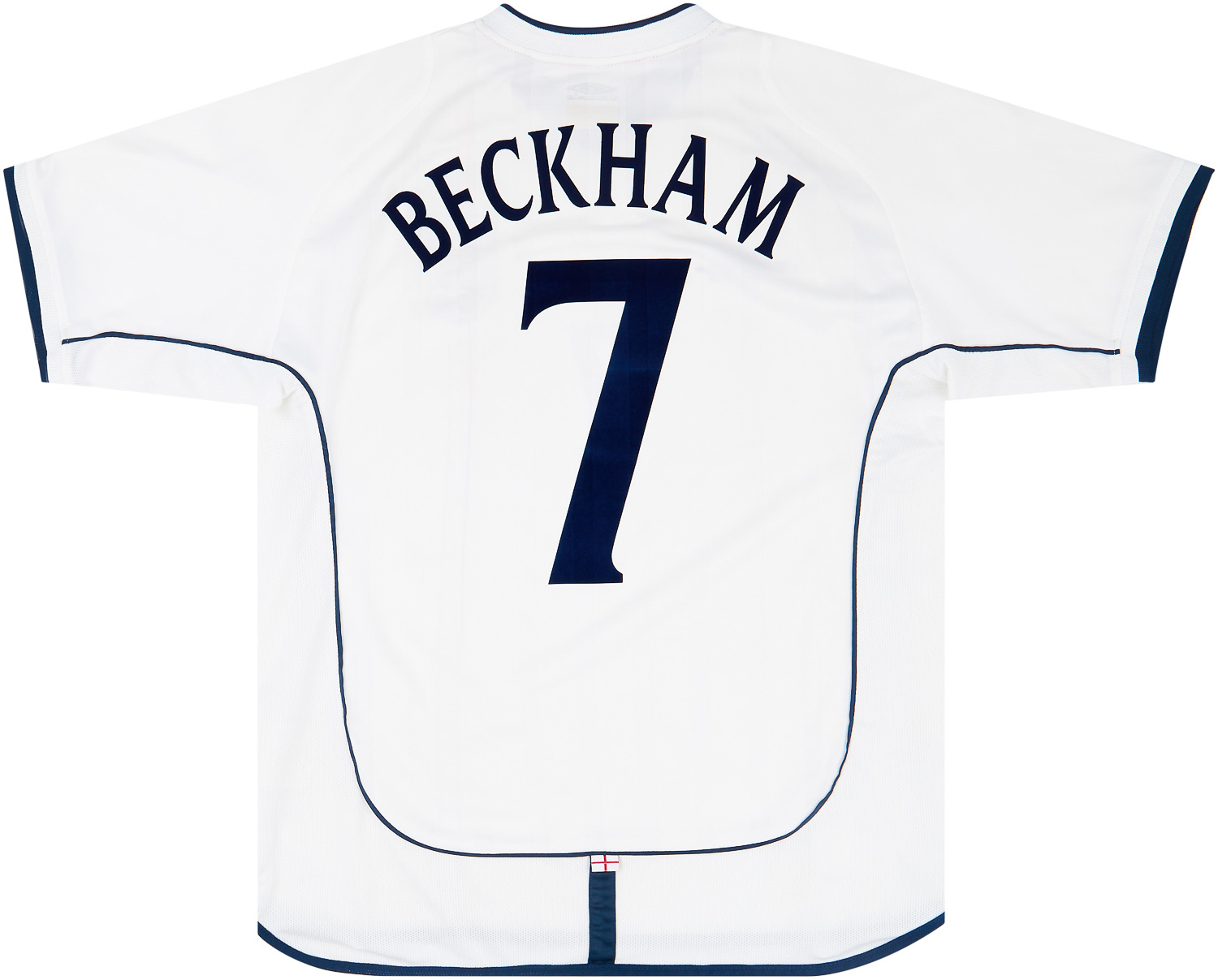 2001-03 England Home Shirt Beckham #7 (Excellent - 8/10)