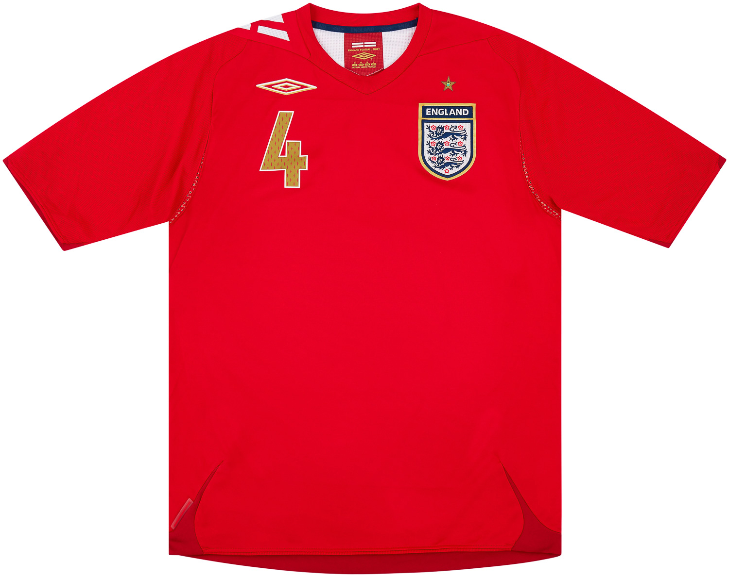 2006-08 England Away Shirt Gerrard #4 - 9/10
