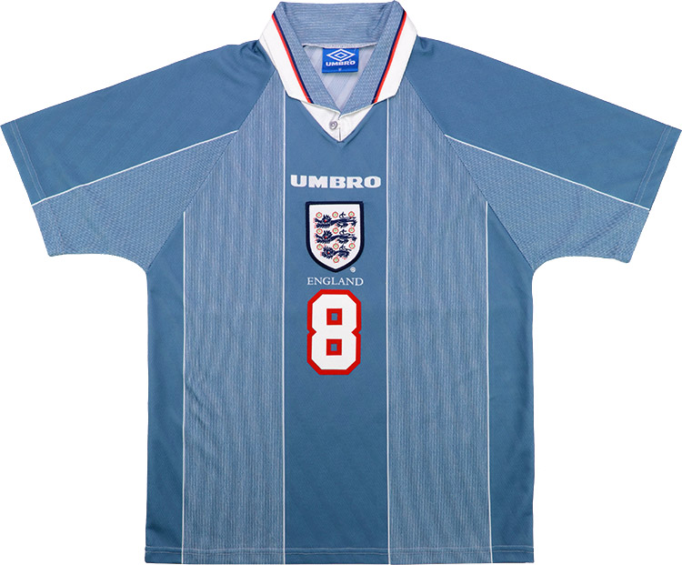最も優遇 1996-97 England XL - 6/10 - #8 Gascoigne Shirt Away ウェア