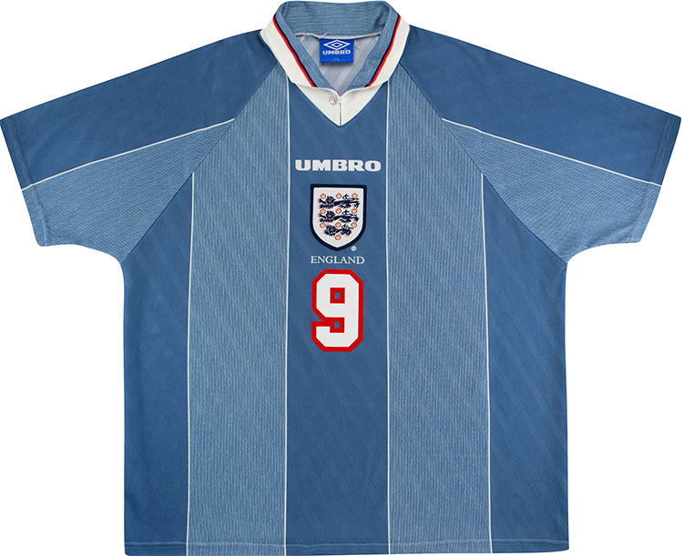 1996-97 England Away Shirt Shearer #9 - 8/10 - (XL)