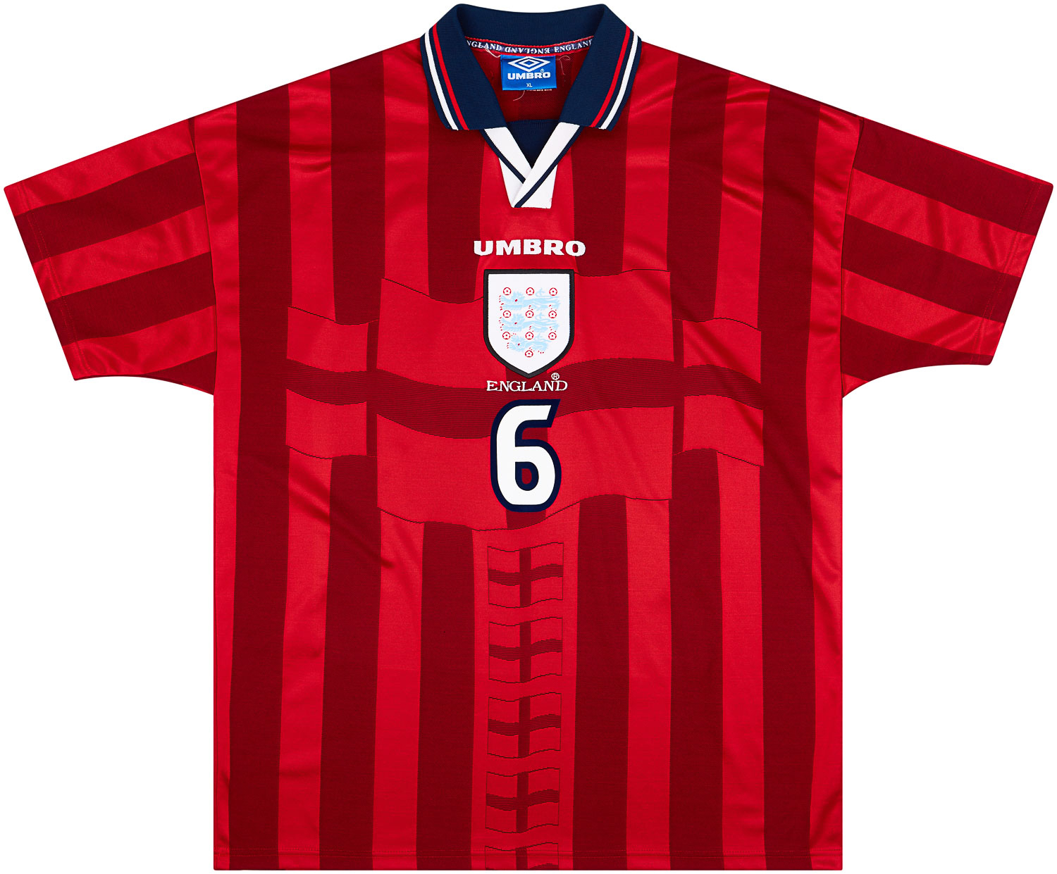 1997-99 England Away Shirt Southgate #6 8/10 (XL)