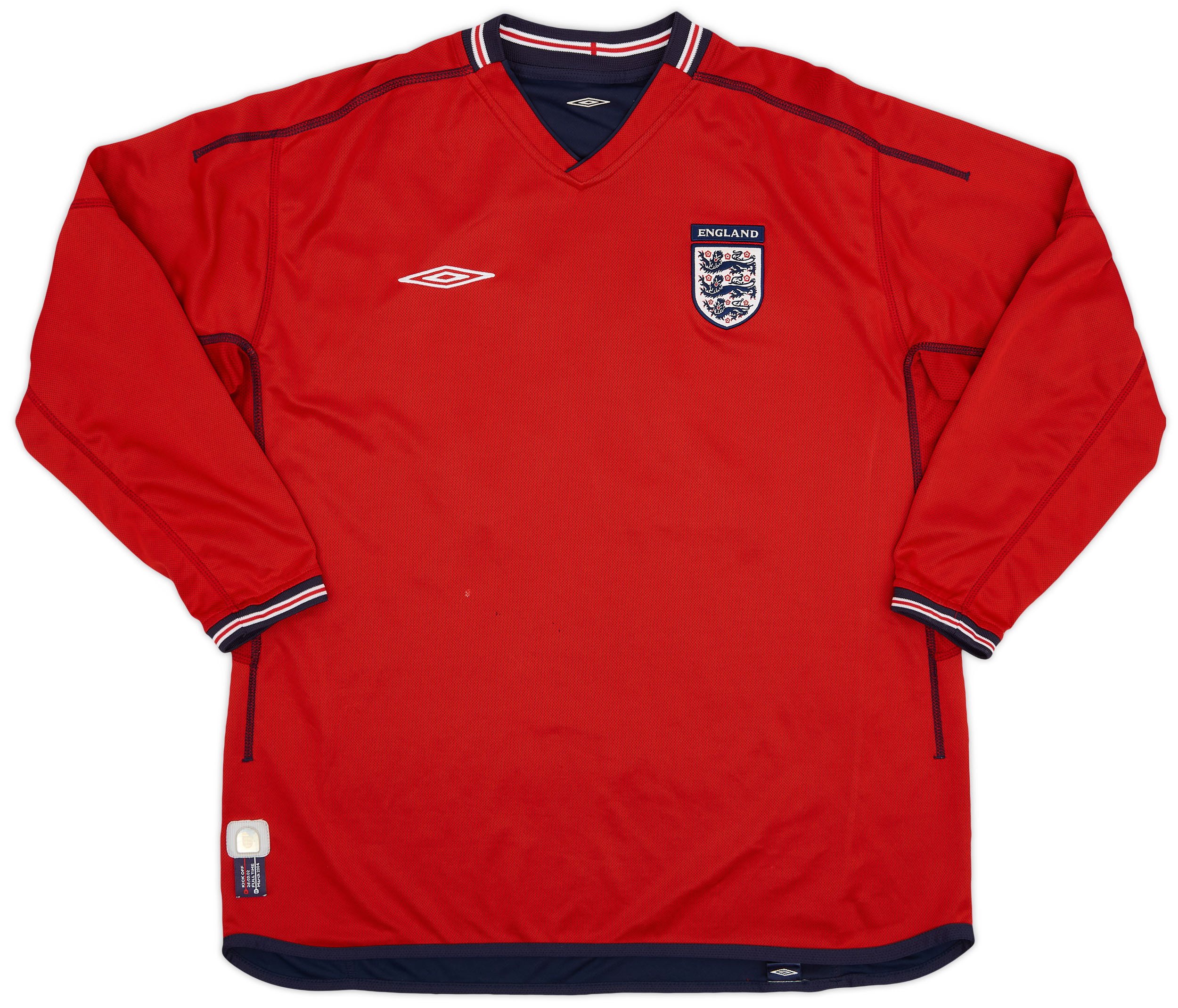 2002-04 England Away L/S Shirt #20 - 7/10 - (XXL) 2002-04 England Away L/S Shirt #20 - 7/10 - (XXL)